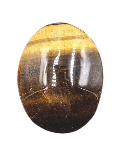 High Grade Yellow Tigers Eye Palm Stone - Protection & Courage Crystal - 75g