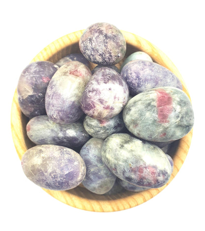 Unicorn Stone Tumble Stone (Pegmatite) – Calm, Comfort & Emotional Healing Crystal Mix (Lepidolite, Pink Tourmaline, Smoky Quartz), 3-4cm