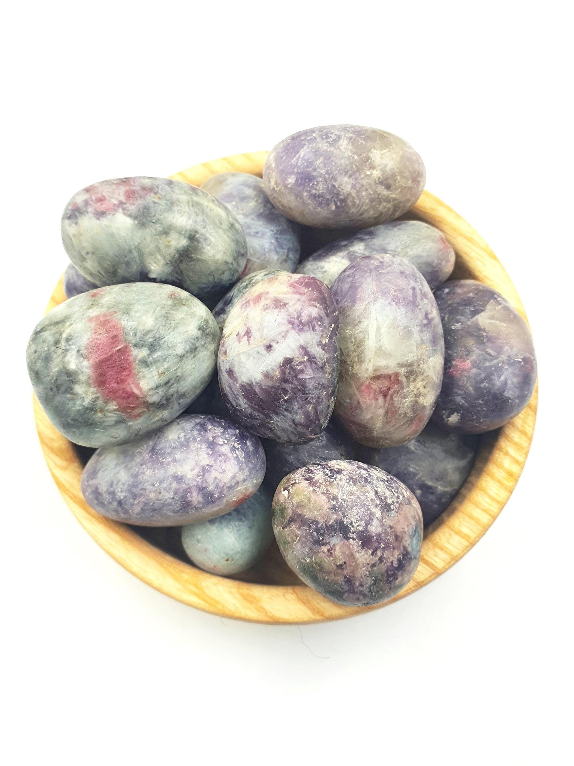 Unicorn Stone Tumble Stone (Pegmatite) – Calm, Comfort & Emotional Healing Crystal Mix (Lepidolite, Pink Tourmaline, Smoky Quartz), 3-4cm