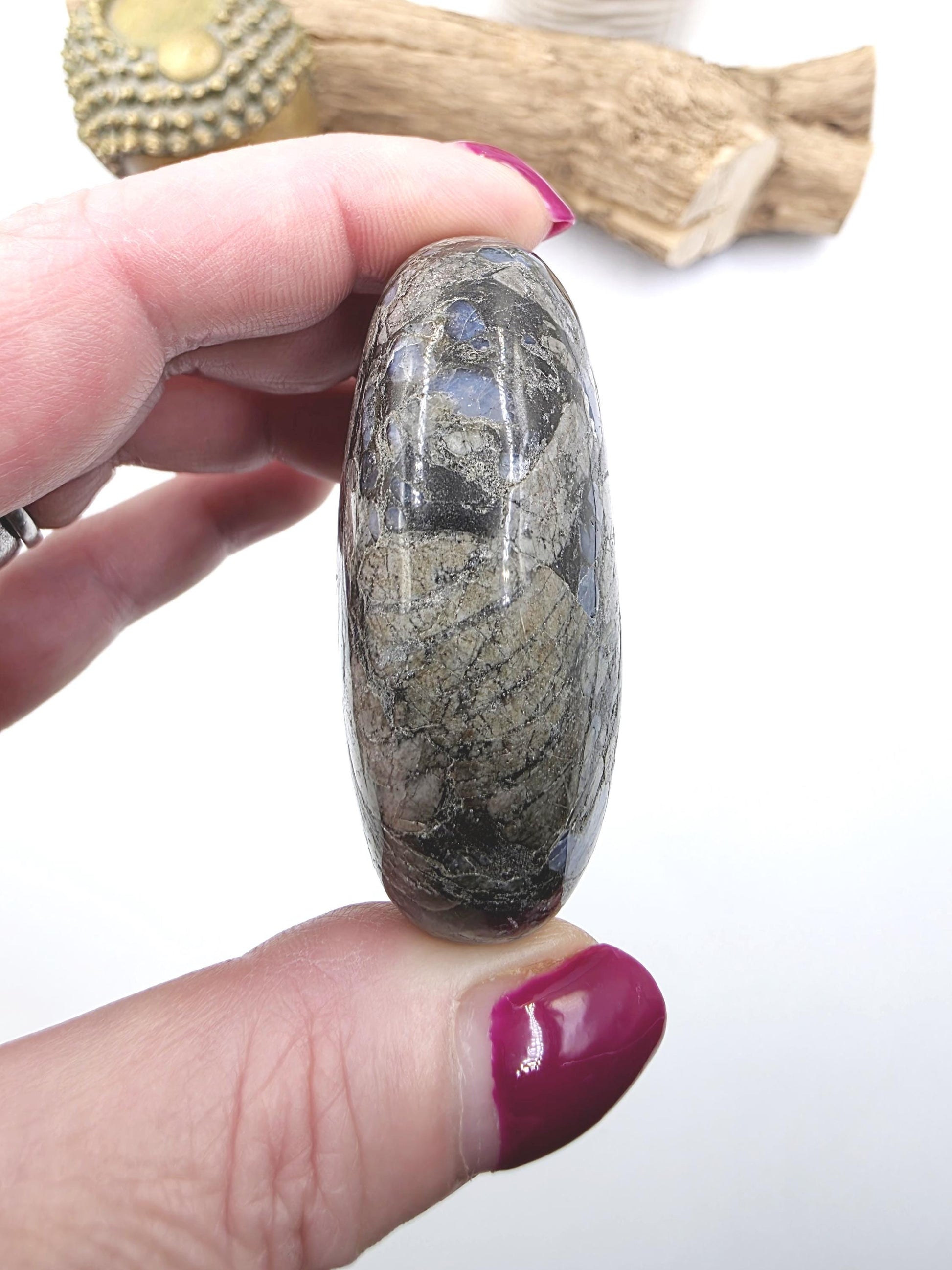 Que Sera (Llanite) Palm Stone - Uplifting & High Vibration Healing Crystal, 100g