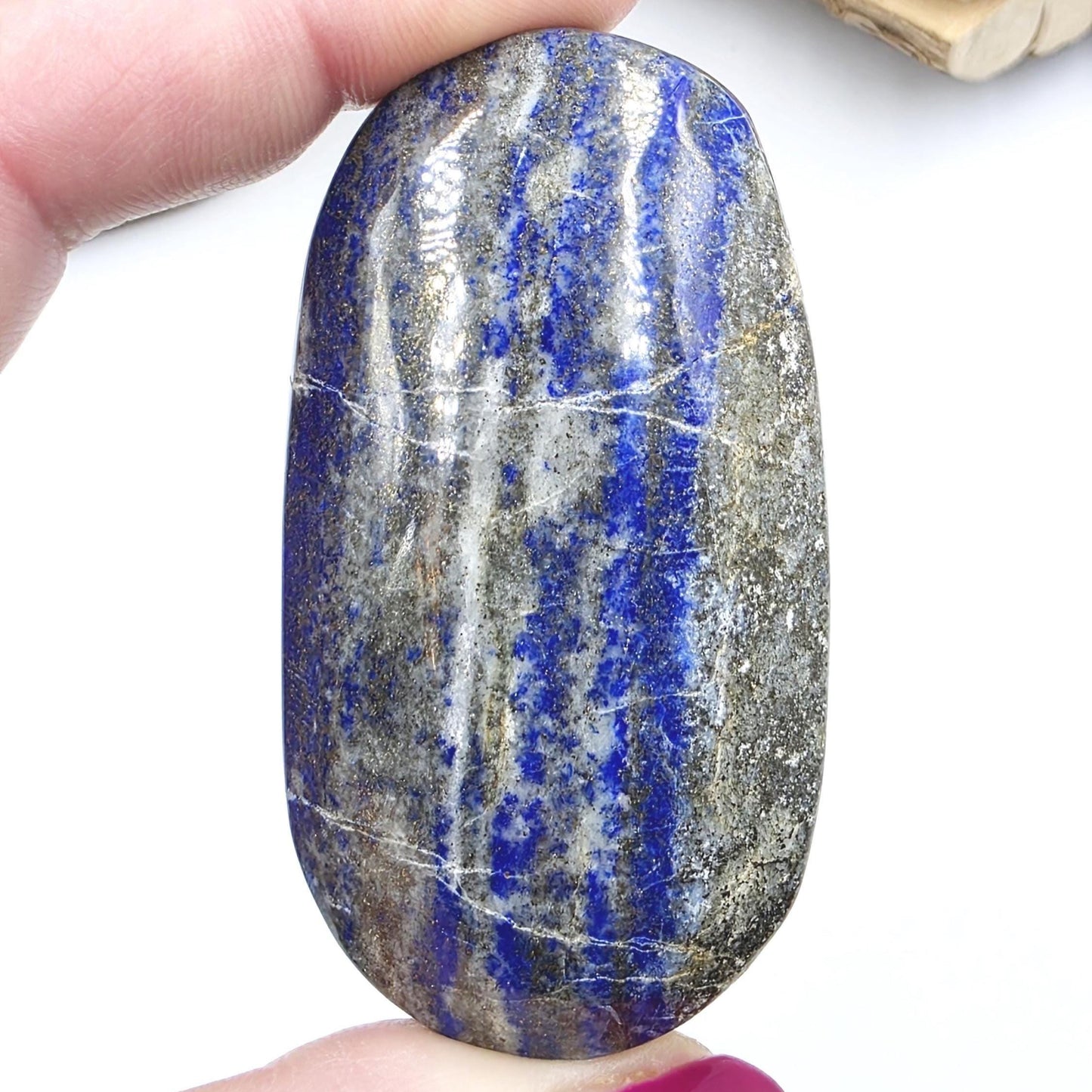 Lapis Lazuli Palm Stone - Wisdom & Truth Third Eye Chakra Crystal, 105g