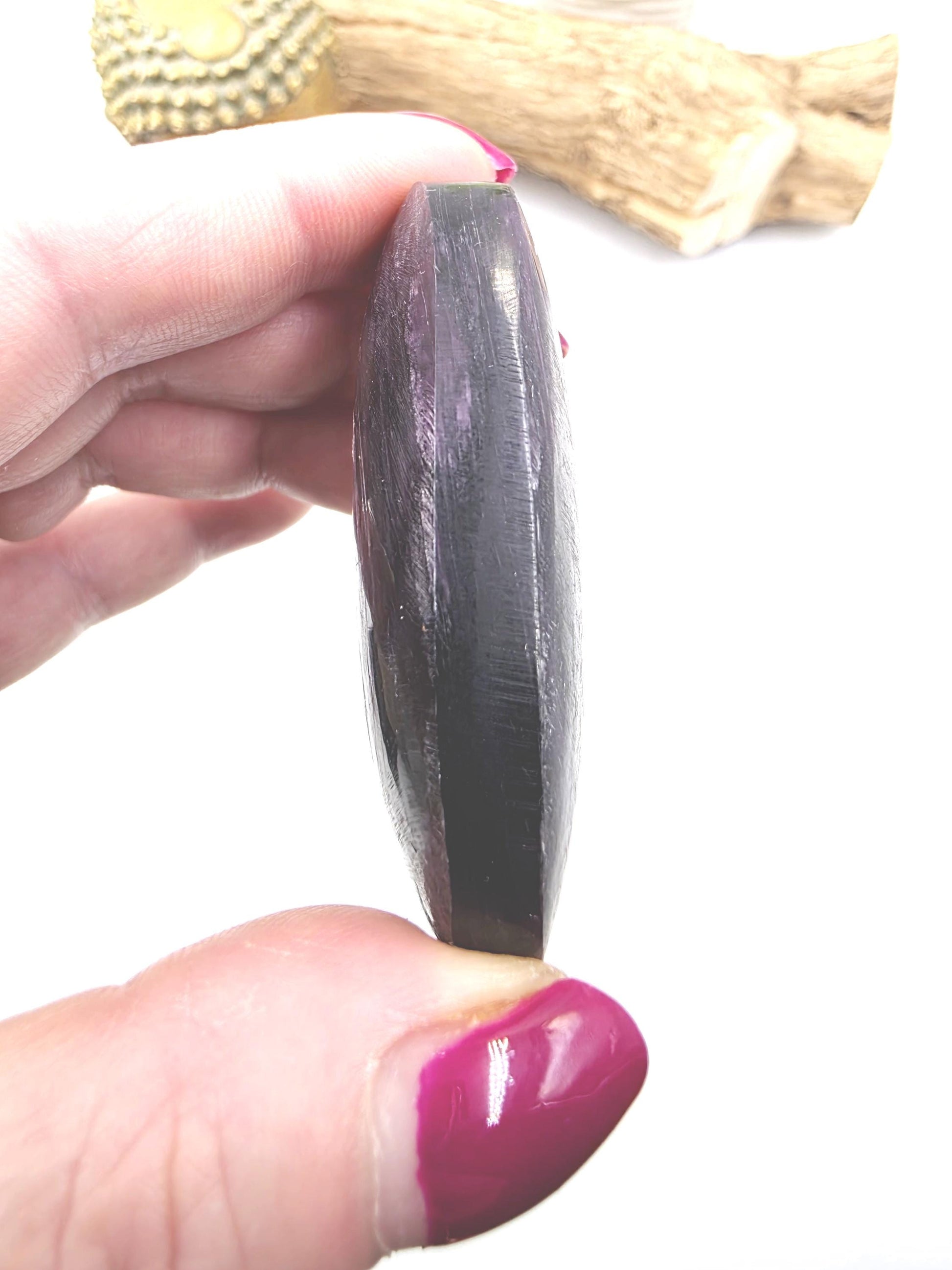 Purple Mica Palm Stone - Insight & Transformation Healing Crystal, 70g
