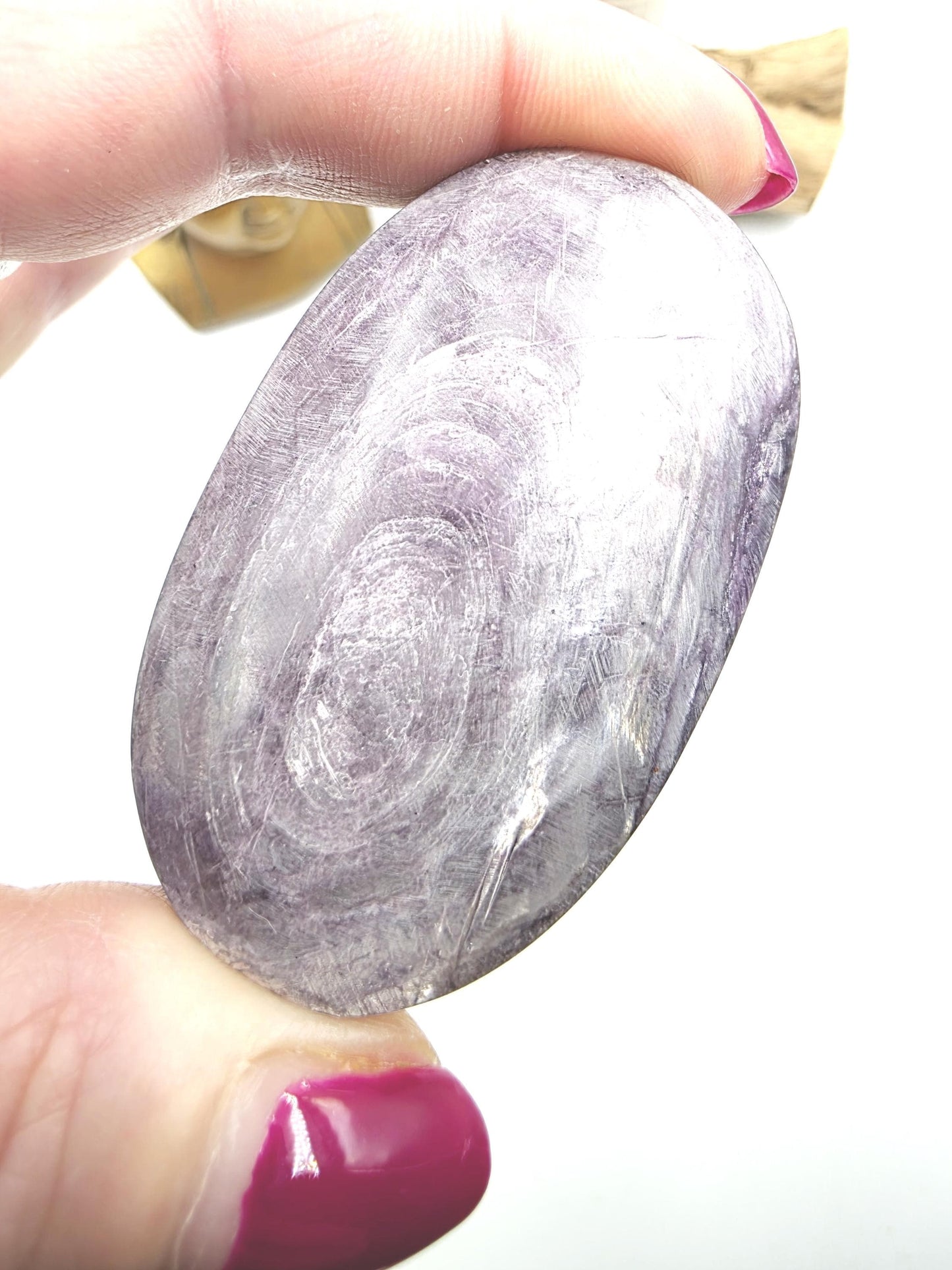 Purple Mica Palm Stone - Insight & Transformation Healing Crystal, 70g