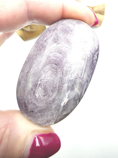 Purple Mica Palm Stone - Insight & Transformation Healing Crystal, 70g