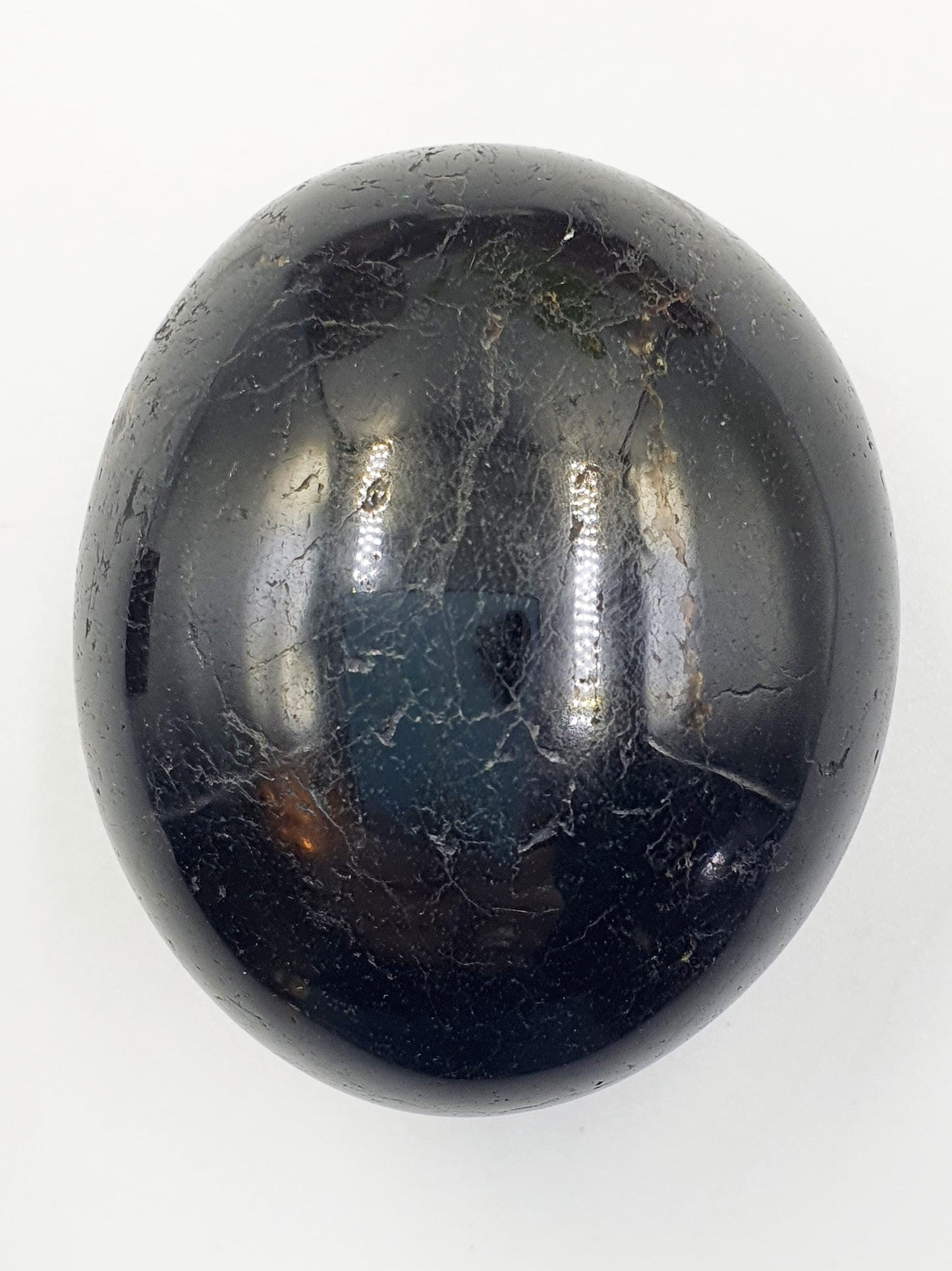 Large Black Tourmaline Palm Stone - Protection & Grounding Healing Crystal, 185g