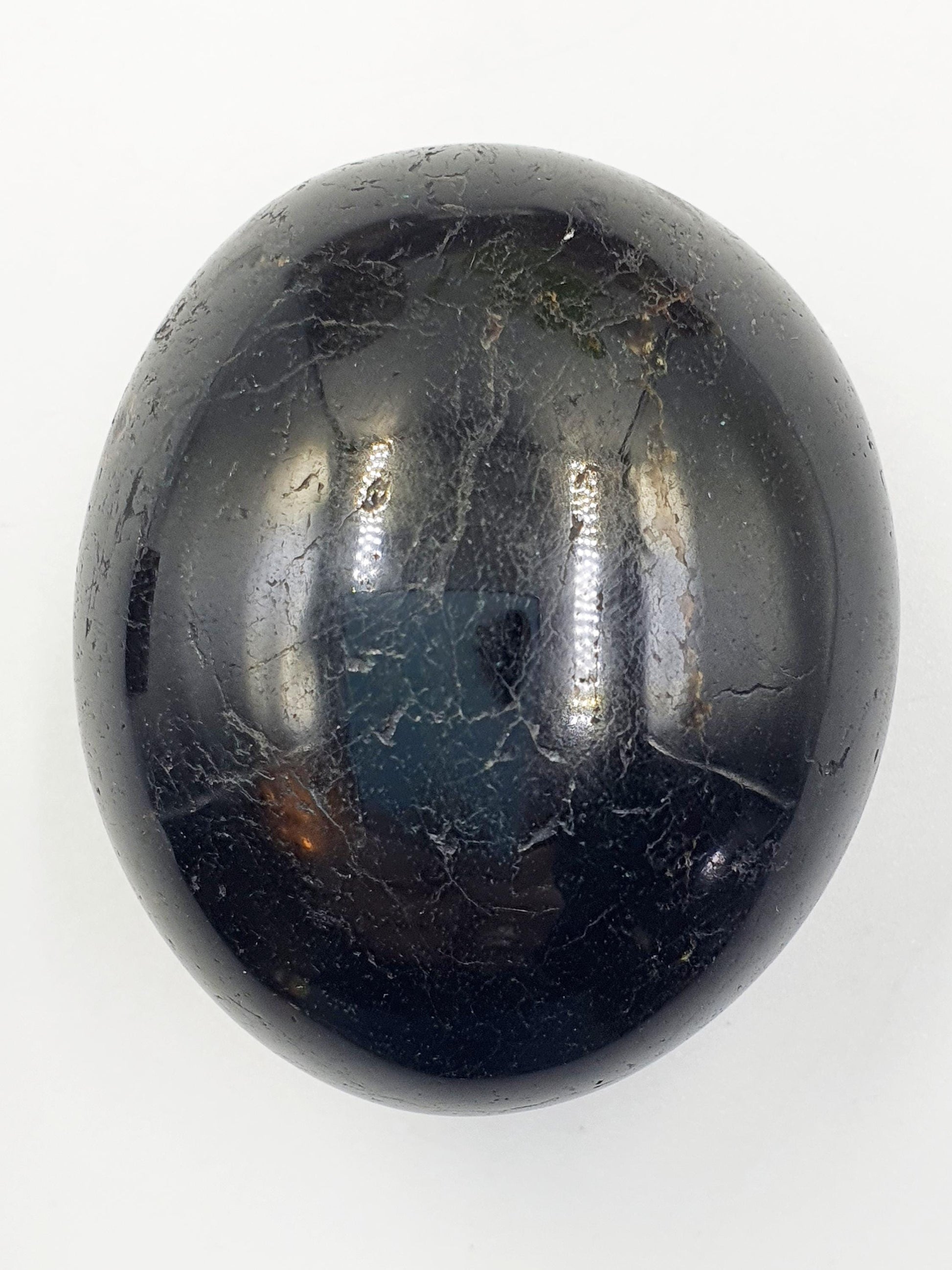 Large Black Tourmaline Palm Stone - Protection & Grounding Healing Crystal, 185g