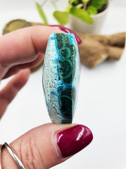 Chrysocolla & Malachite Crystal Heart – Healing, Transformation and Emotional Balance Crystal Heart Carving, 55g