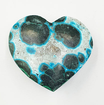Chrysocolla & Malachite Crystal Heart – Healing, Transformation and Emotional Balance Crystal Heart Carving, 55g