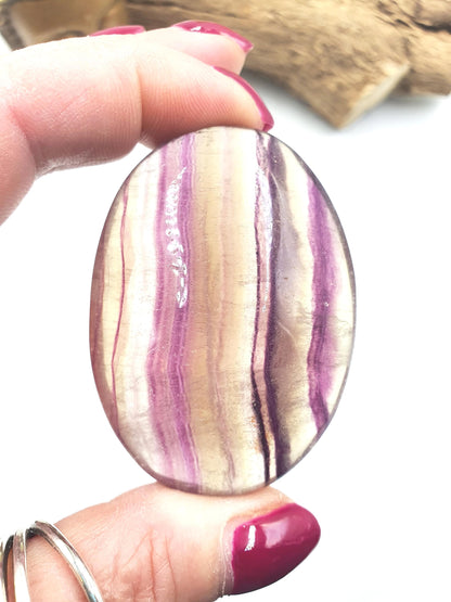 High Grade Rainbow Fluorite Palm Stone - Focus and Clarity Healing Crystal - 90g