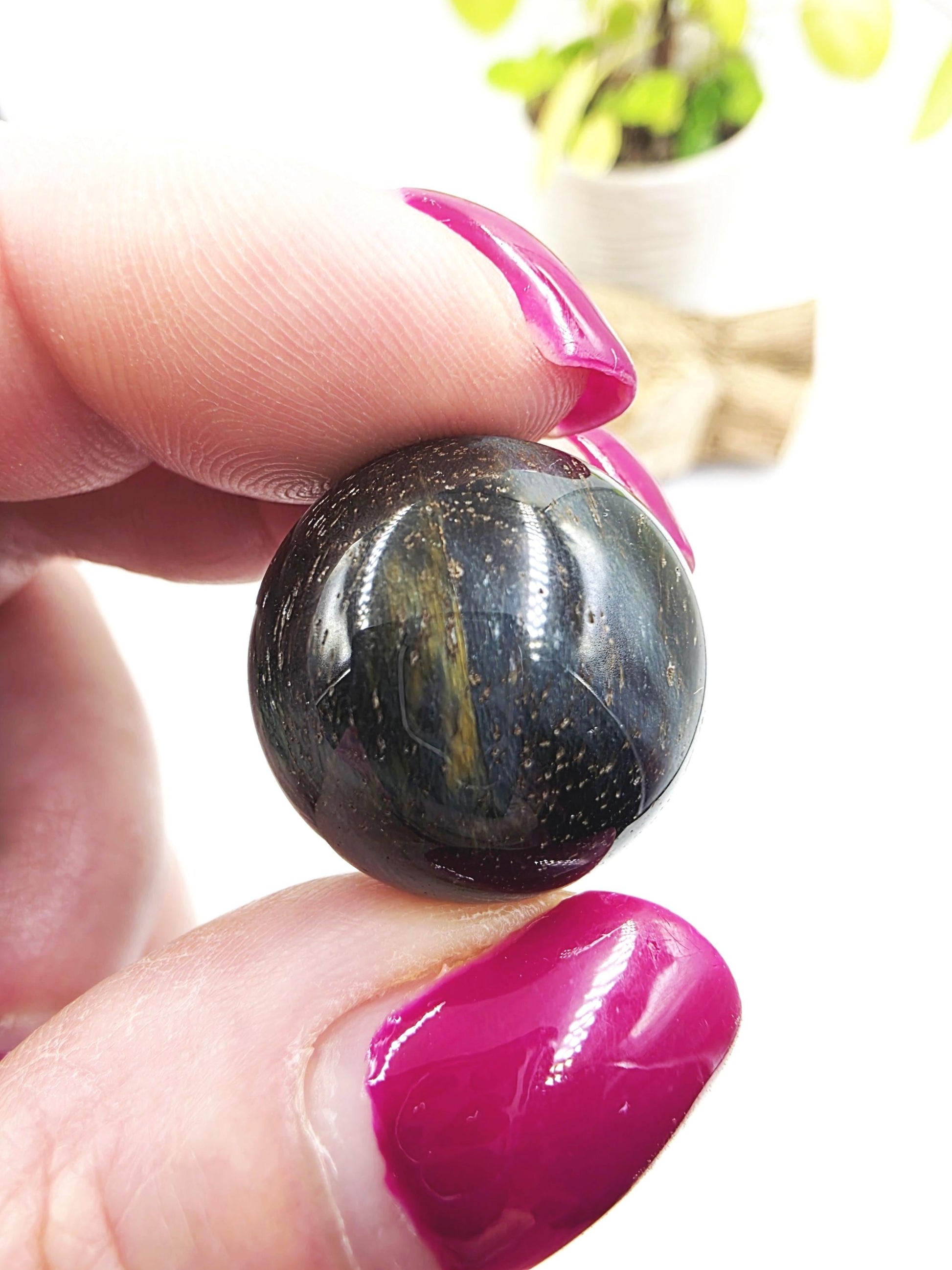 Blue Tiger’s Eye Mini Crystal Sphere – Intuition, Protection & Calm Focus Gemstone, 20mm