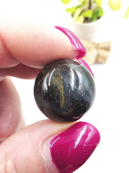 Blue Tiger’s Eye Mini Crystal Sphere – Intuition, Protection & Calm Focus Gemstone, 20mm