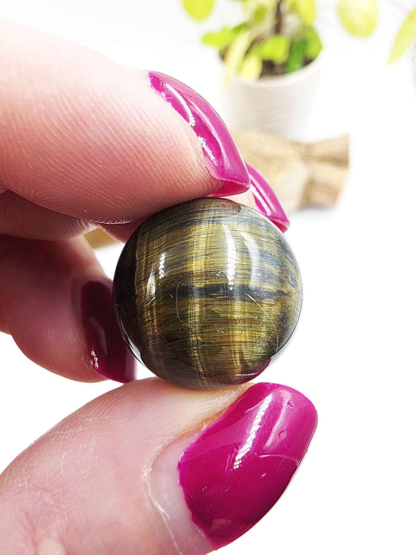Blue Tiger’s Eye Mini Crystal Sphere – Intuition, Protection & Calm Focus Gemstone, 20mm