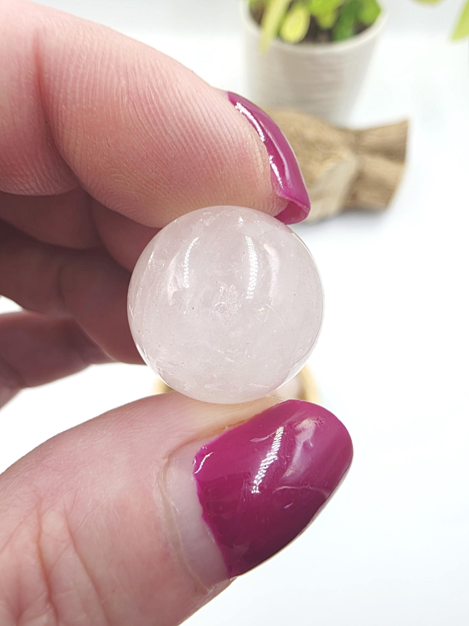 Rose Quartz Mini Crystal Sphere – Love, Calm & Emotional Healing Gemstone, 20mm