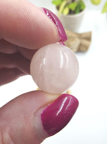 Rose Quartz Mini Crystal Sphere – Love, Calm & Emotional Healing Gemstone, 20mm