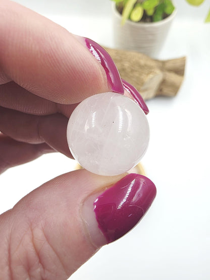 Rose Quartz Mini Crystal Sphere – Love, Calm & Emotional Healing Gemstone, 20mm