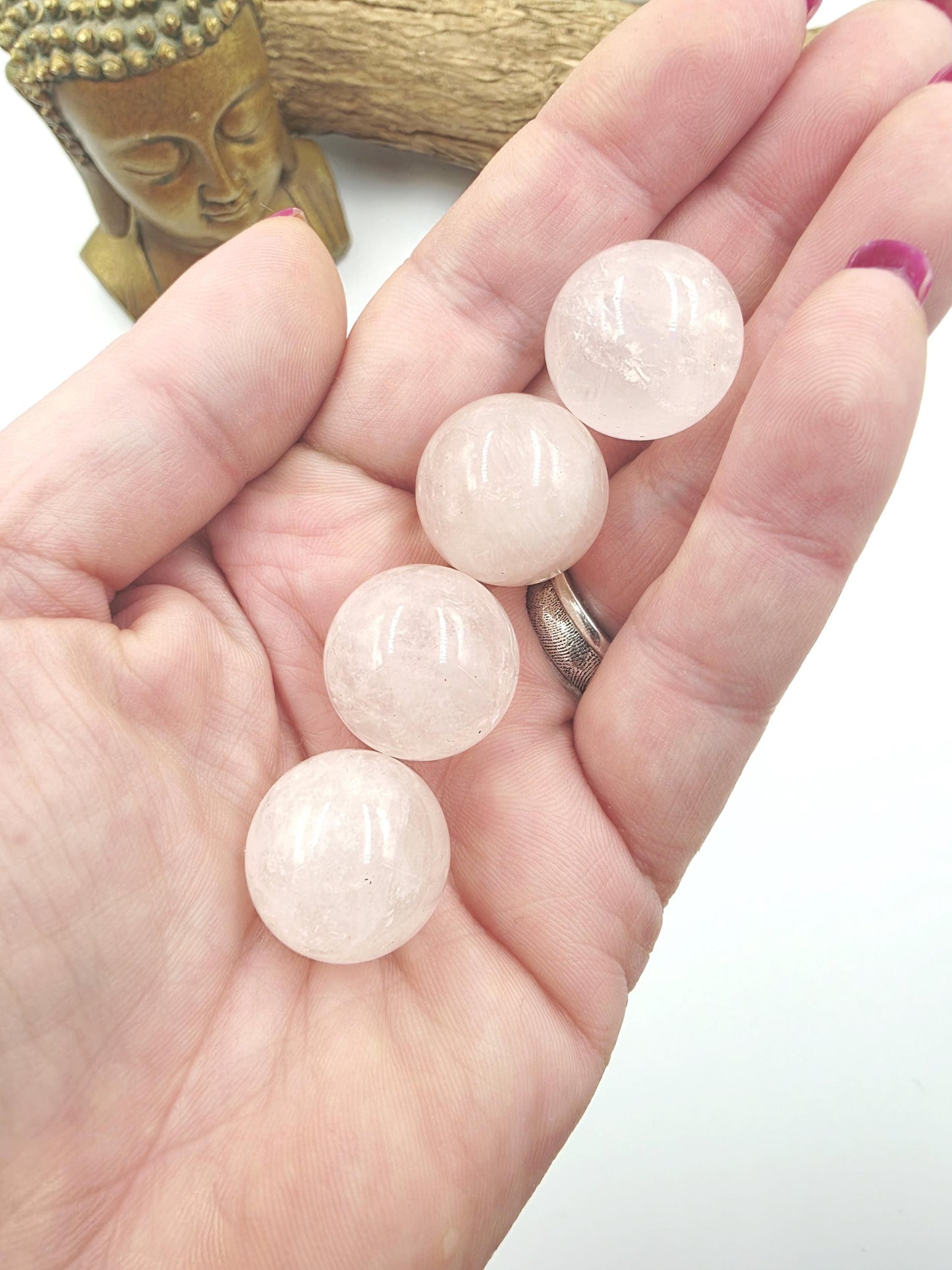 Rose Quartz Mini Crystal Sphere – Love, Calm & Emotional Healing Gemstone, 20mm