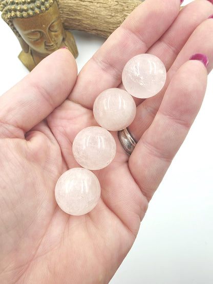 Rose Quartz Mini Crystal Sphere – Love, Calm & Emotional Healing Gemstone, 20mm