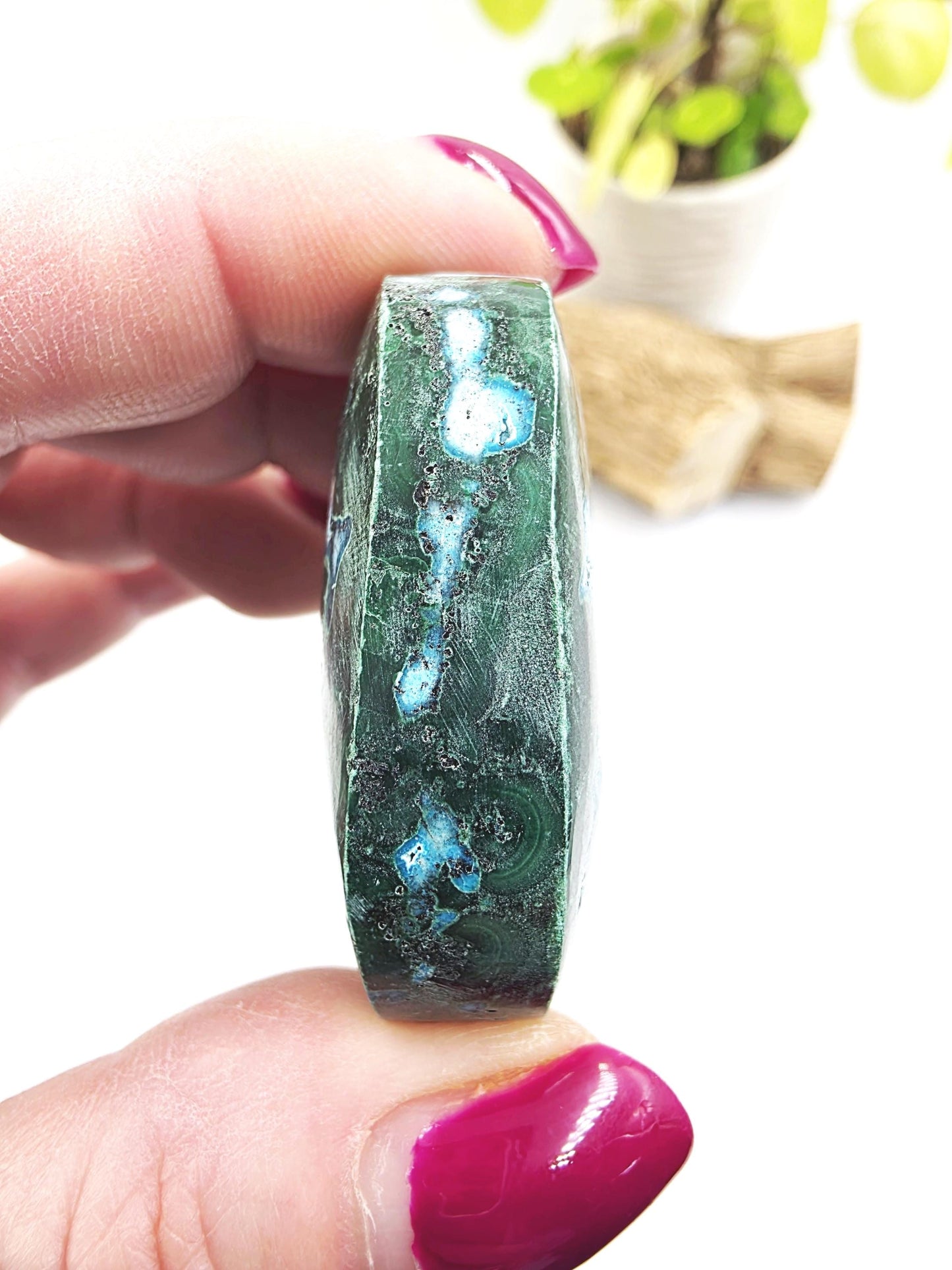 Chrysocolla & Malachite Palm Stone – Healing, Transformation and Emotional Balance Crystal, 65g