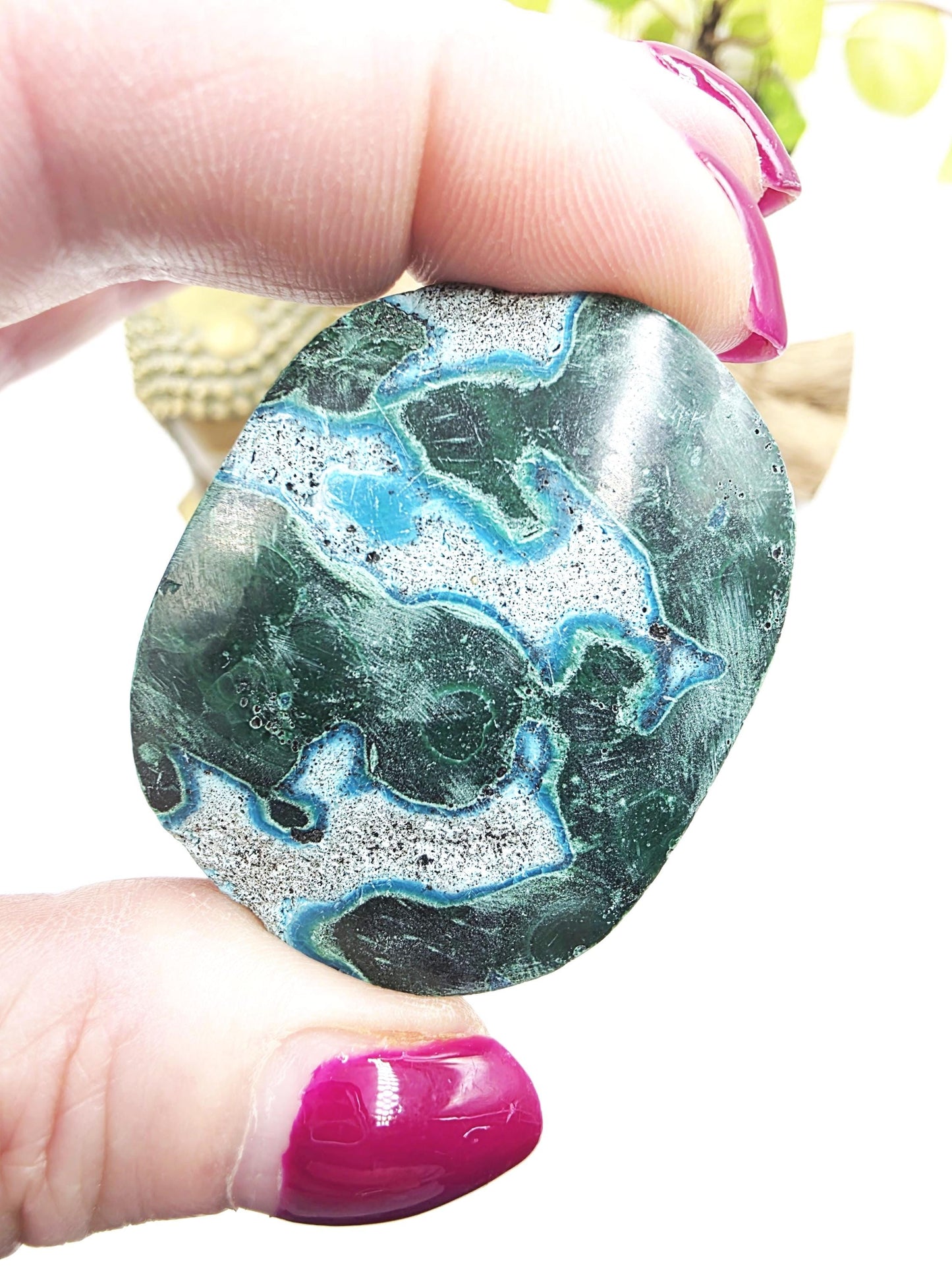 Chrysocolla & Malachite Palm Stone – Healing, Transformation and Emotional Balance Crystal, 65g