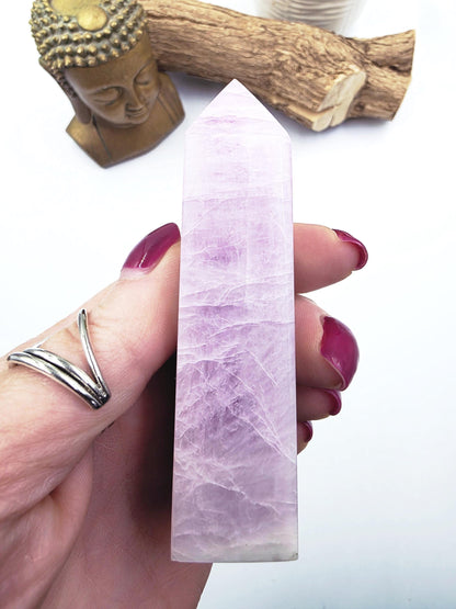 Kunzite Crystal Tower - Heart Chakra & Emotional Healing Crystal - 170g