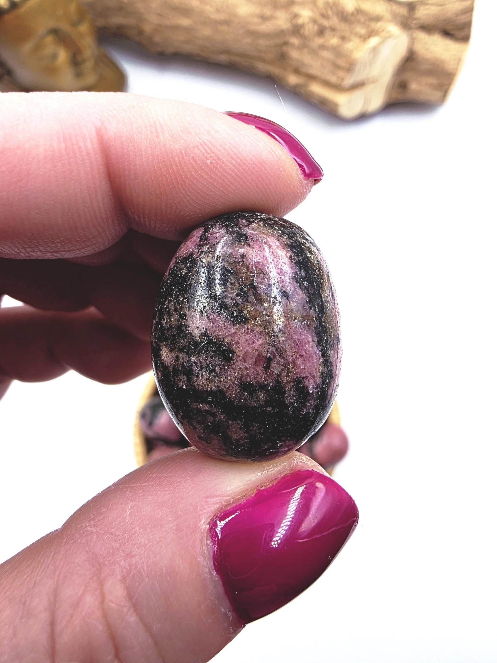 Rhodonite Tumble Stone – Emotional Healing, Self-Love & Balance Crystal