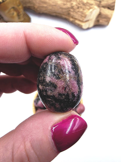 Rhodonite Tumble Stone – Emotional Healing, Self-Love & Balance Crystal
