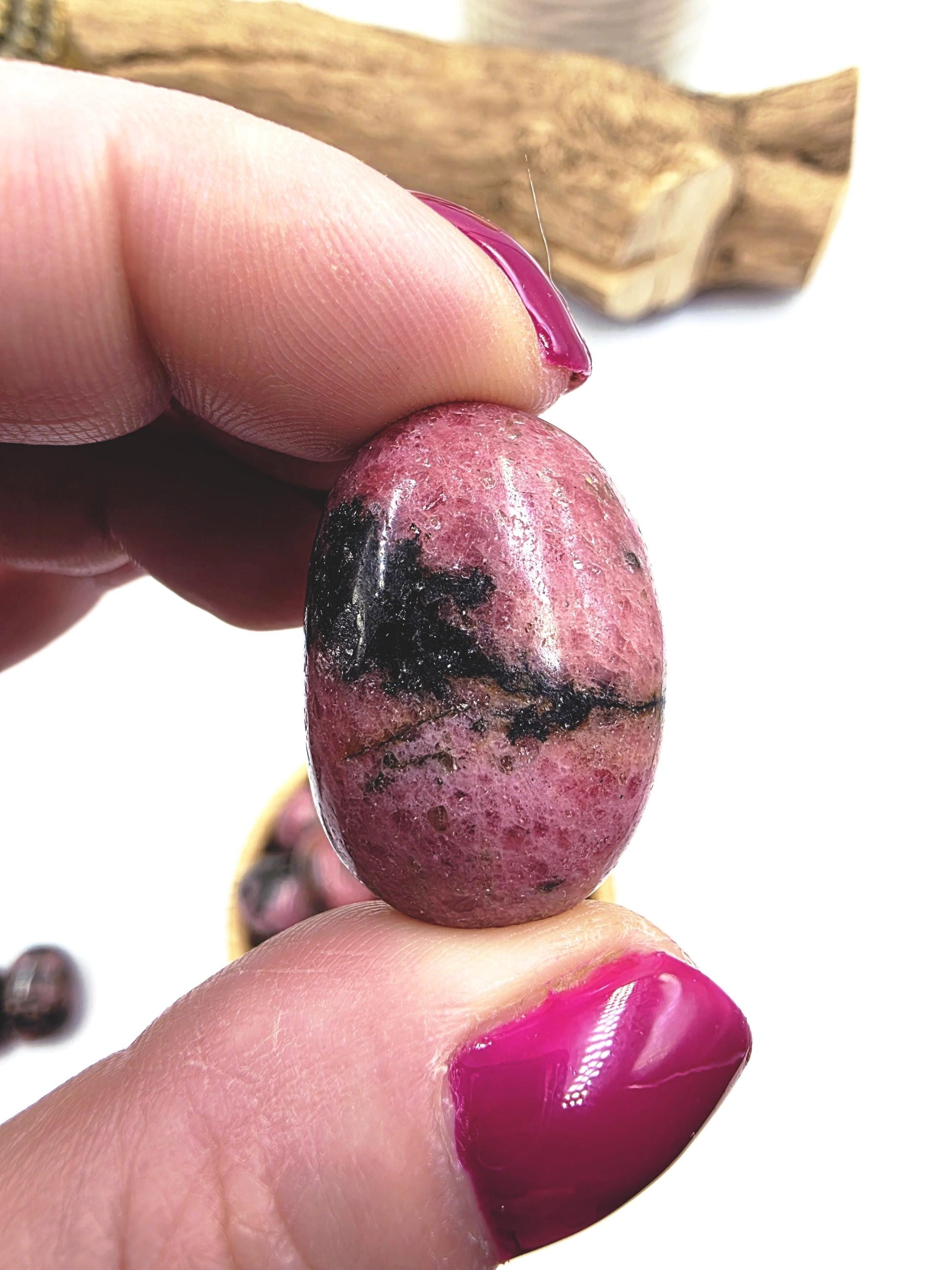 Rhodonite Tumble Stone – Emotional Healing, Self-Love & Balance Crystal