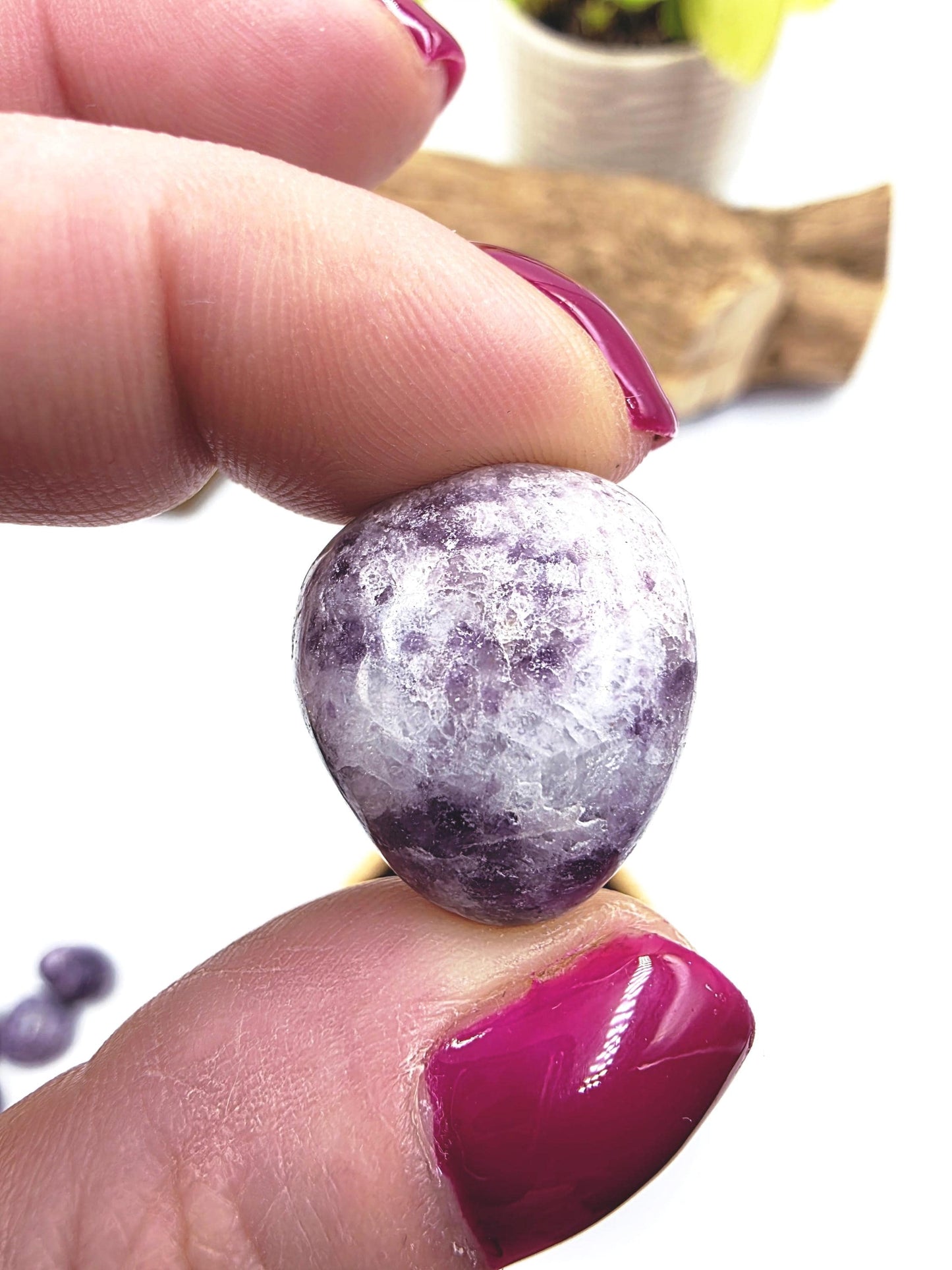 Lepidolite Tumble Stone – Calm, Stress Relief & Emotional Balance Healing Crystal