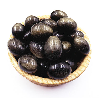 Gold Sheen Obsidian Tumble Stone – Protection, Confidence & Transformation Crystal