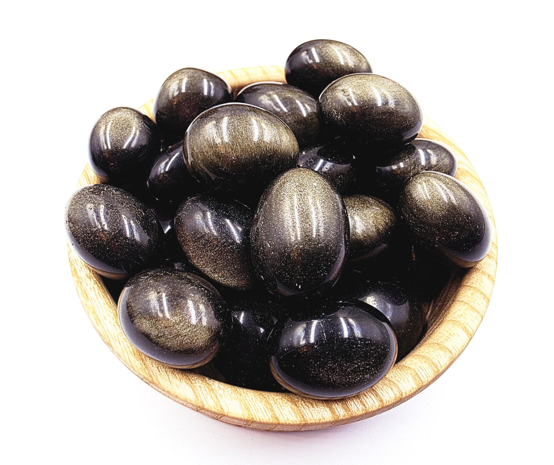 Gold Sheen Obsidian Tumble Stone – Protection, Confidence & Transformation Crystal