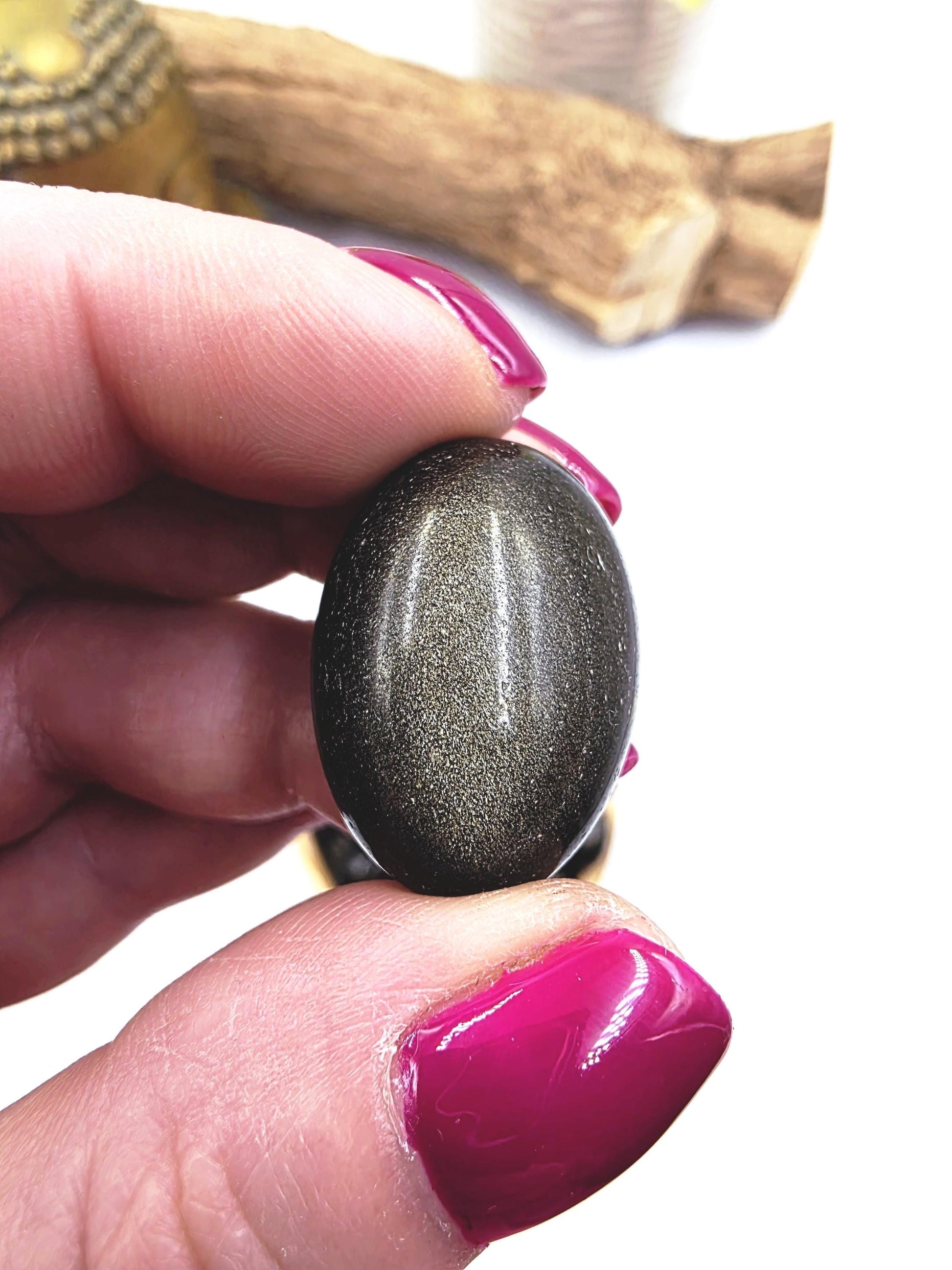 Gold Sheen Obsidian Tumble Stone – Protection, Confidence & Transformation Crystal