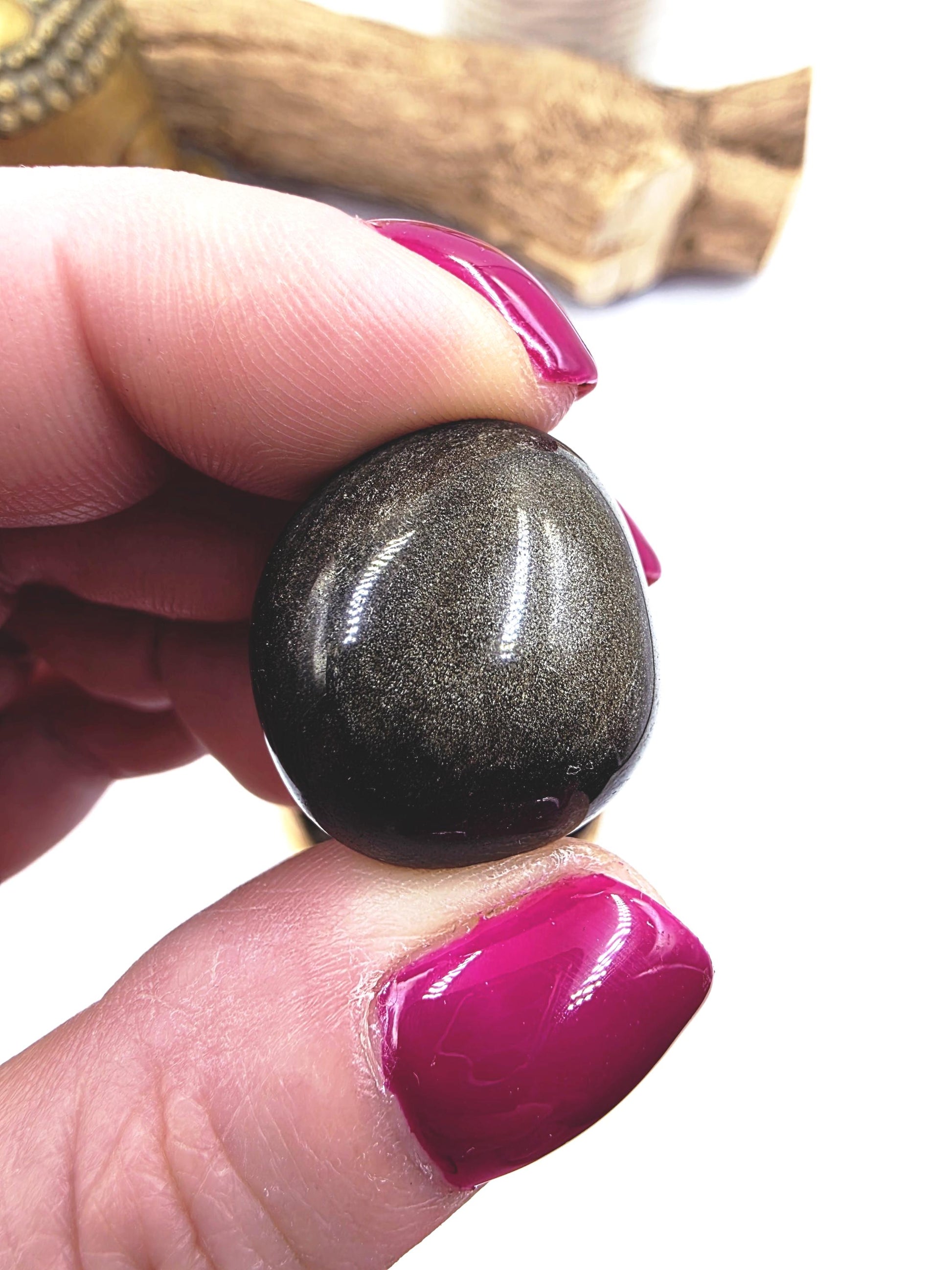 Gold Sheen Obsidian Tumble Stone – Protection, Confidence & Transformation Crystal