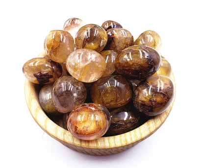 Golden Healer Quartz Tumble Stone – Energy Healing, Positivity & Spiritual Renewal Crystal, approx 2cm