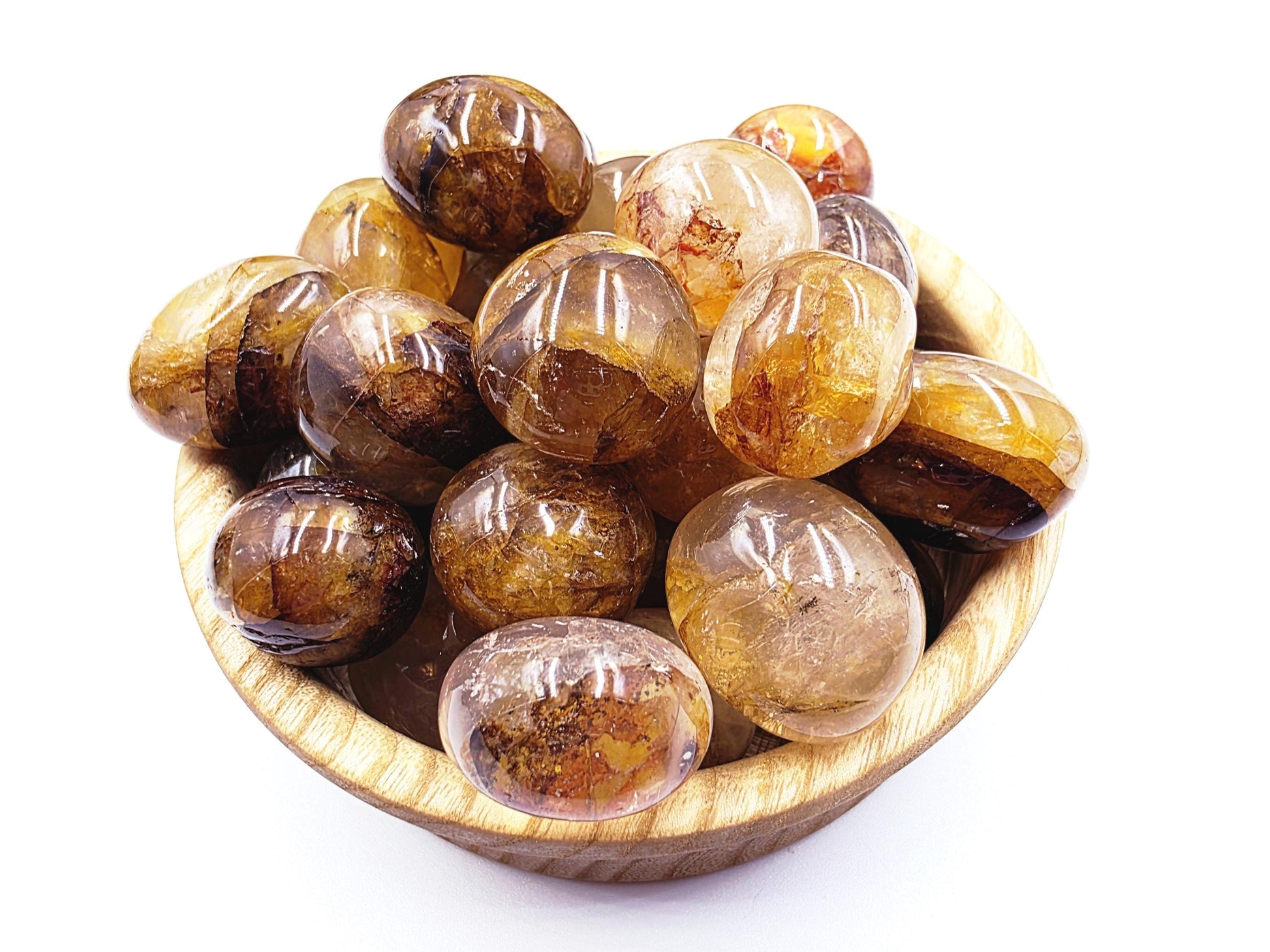 Golden Healer Quartz Tumble Stone – Energy Healing, Positivity & Spiritual Renewal Crystal, approx 2cm