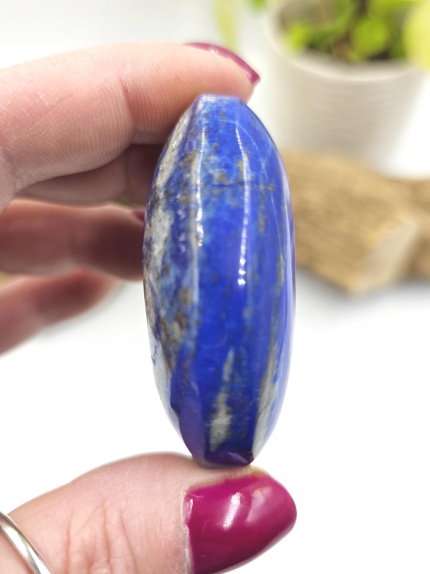 Lapis Lazuli Palm Stone - Wisdom & Truth Third Eye Chakra Crystal, 85g
