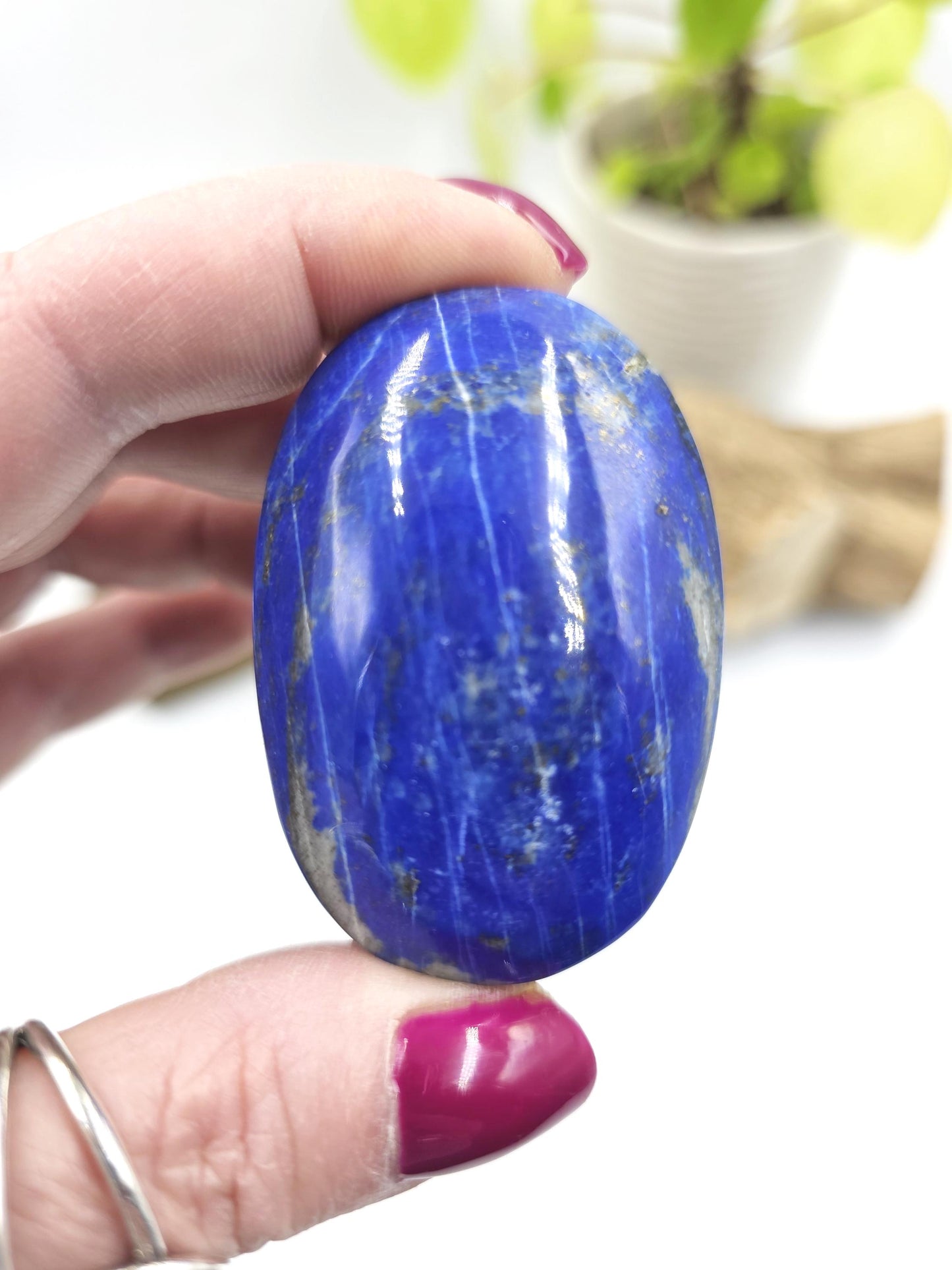Lapis Lazuli Palm Stone - Wisdom & Truth Third Eye Chakra Crystal, 85g