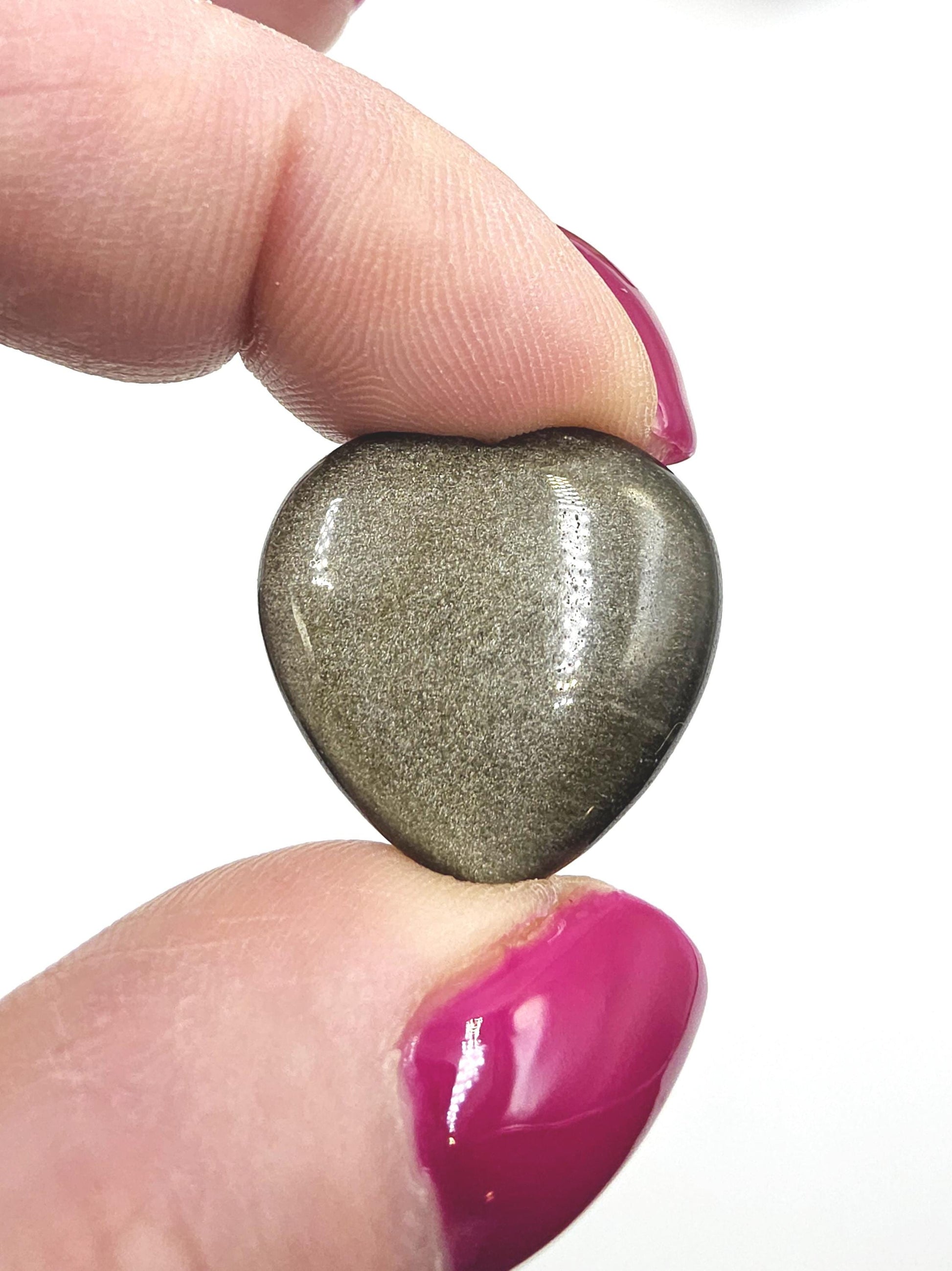 Mini Gold Sheen Obsidian Crystal Heart – Protection, Confidence & Grounding Gemstone, 23mm