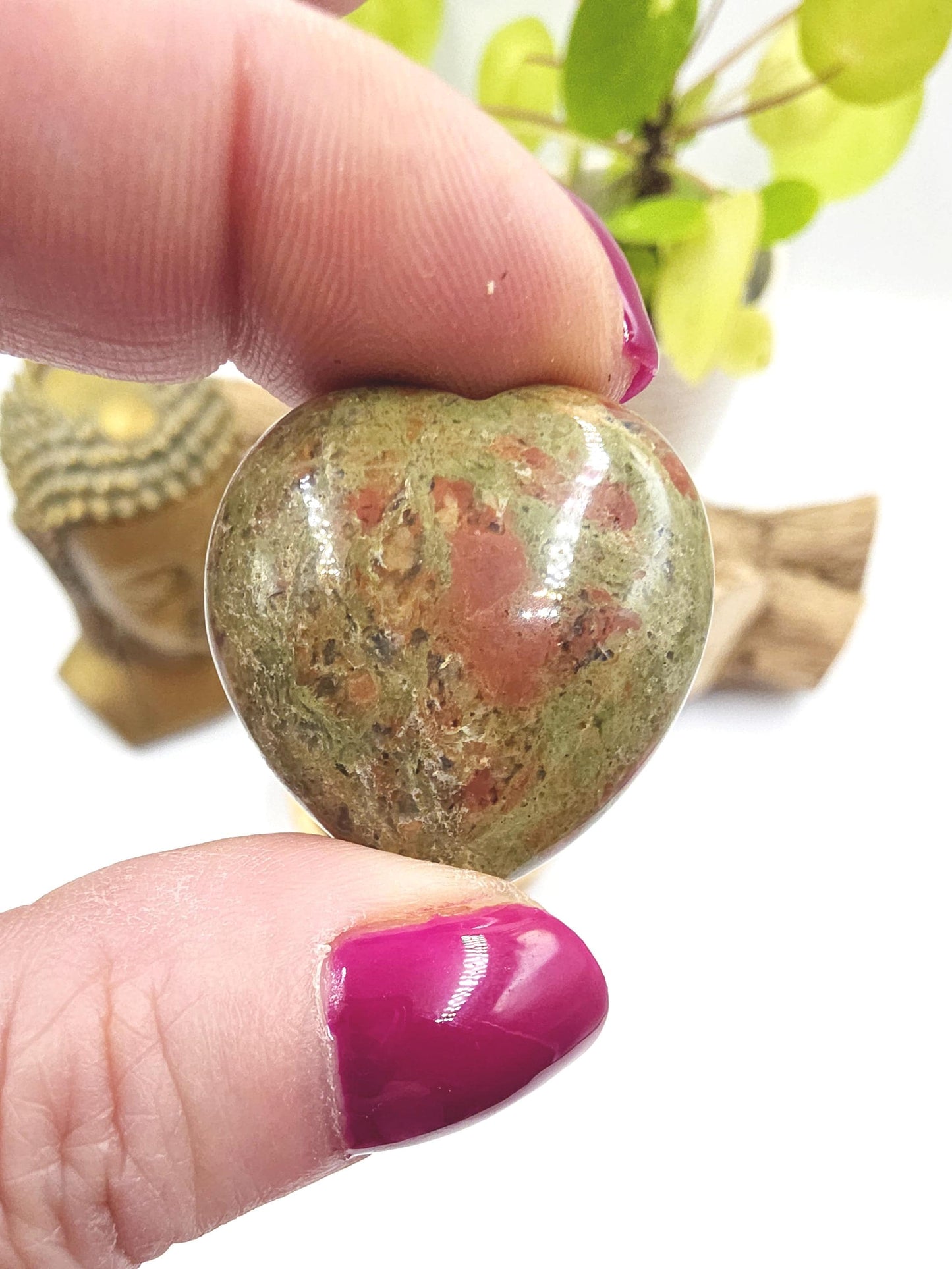 Unakite Crystal Puff Heart – Emotional Healing, Balance & Heart Chakra Stone