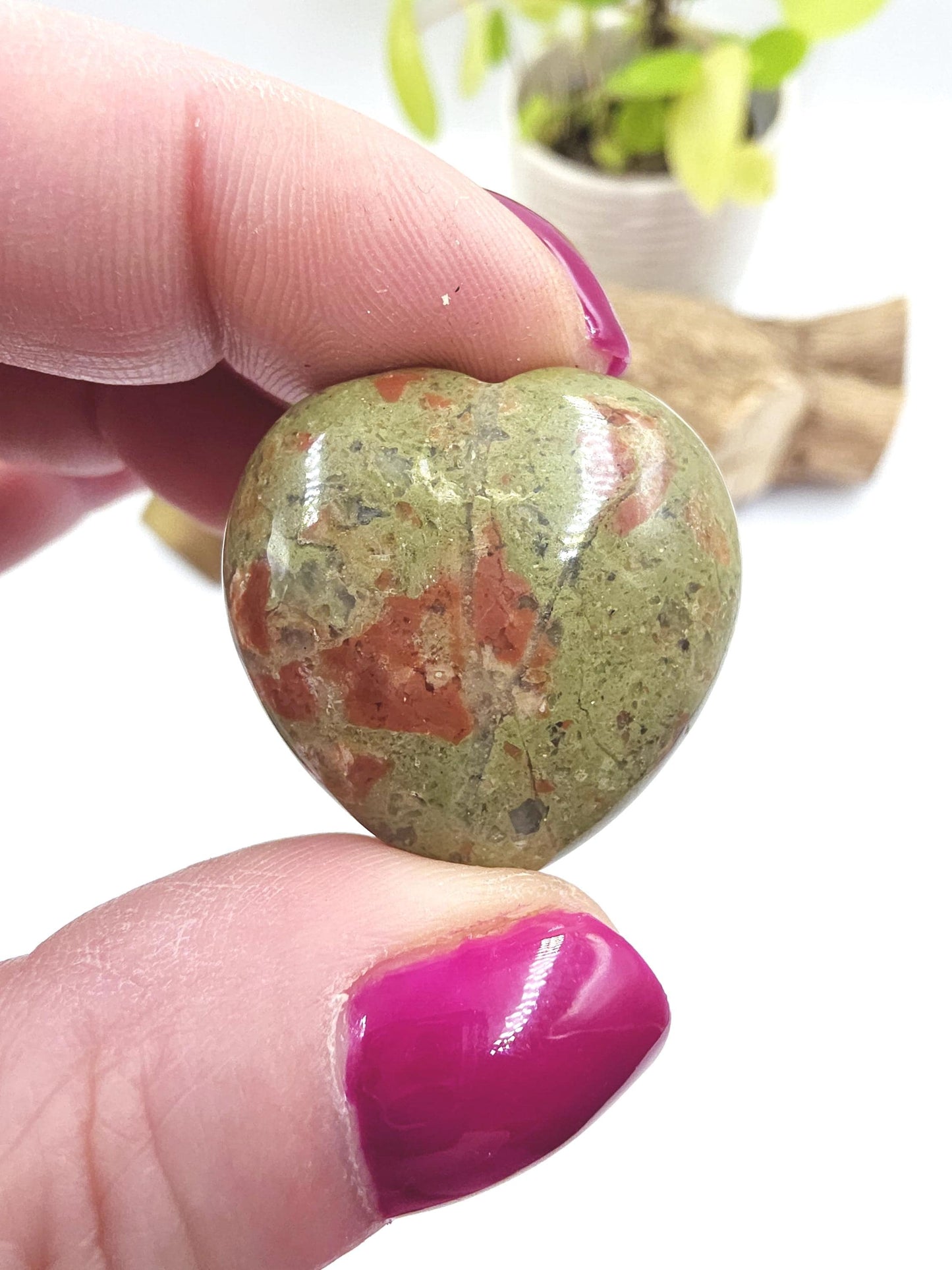 Unakite Crystal Puff Heart – Emotional Healing, Balance & Heart Chakra Stone