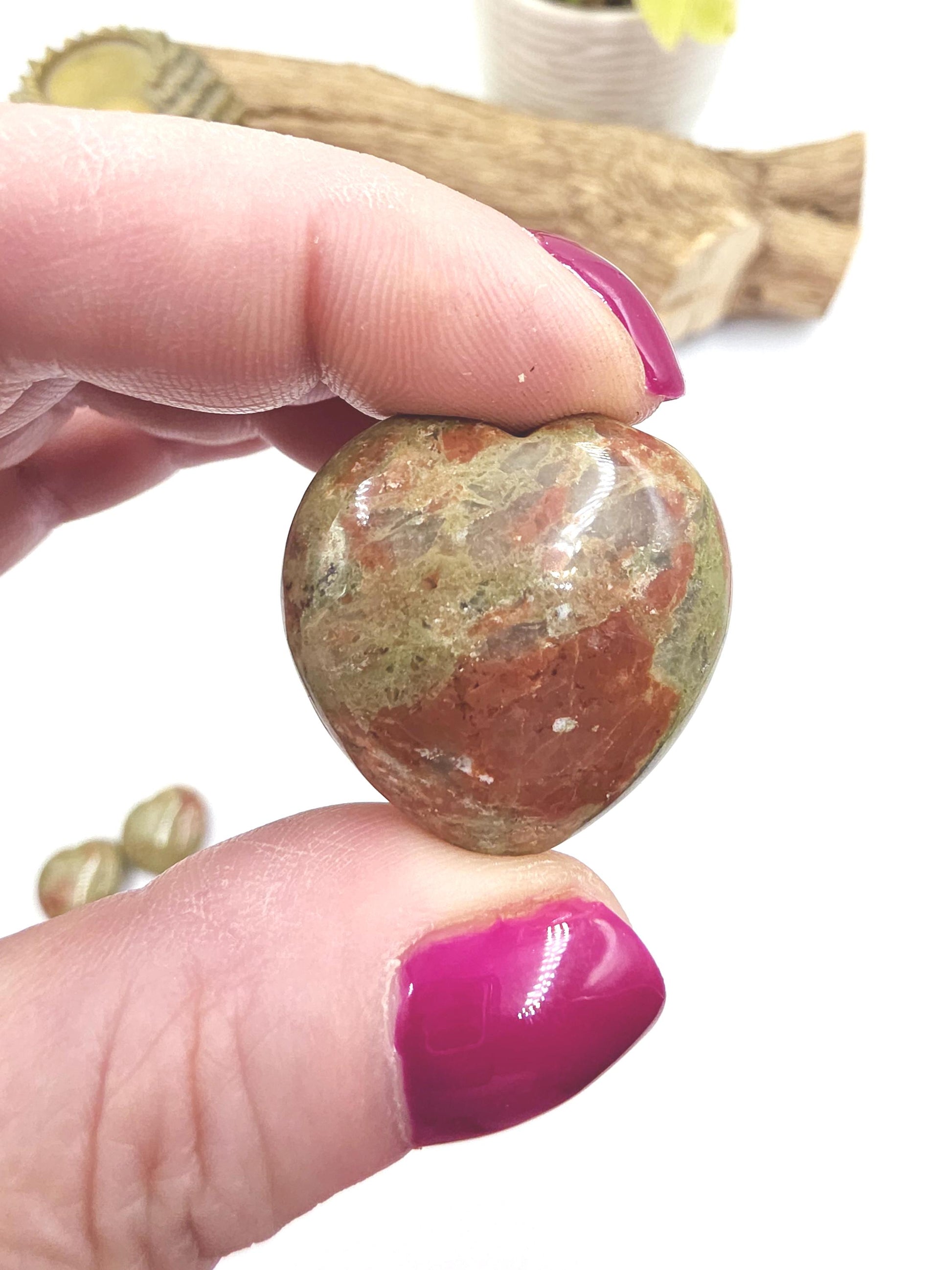 Unakite Crystal Puff Heart – Emotional Healing, Balance & Heart Chakra Stone