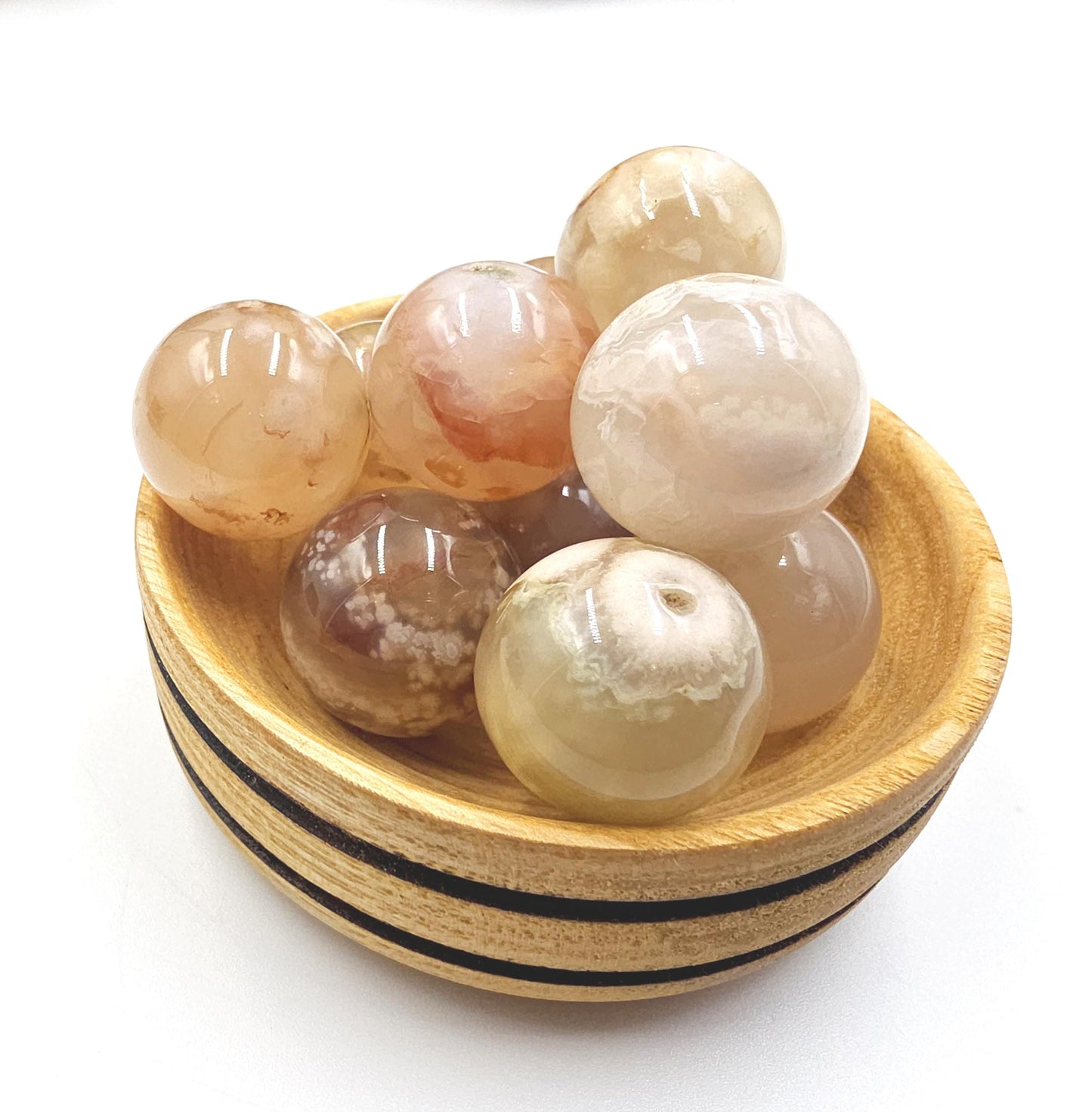Flower Agate (Sakura) Mini Crystal Sphere – Growth, Confidence & Emotional Healing Crystal Ball