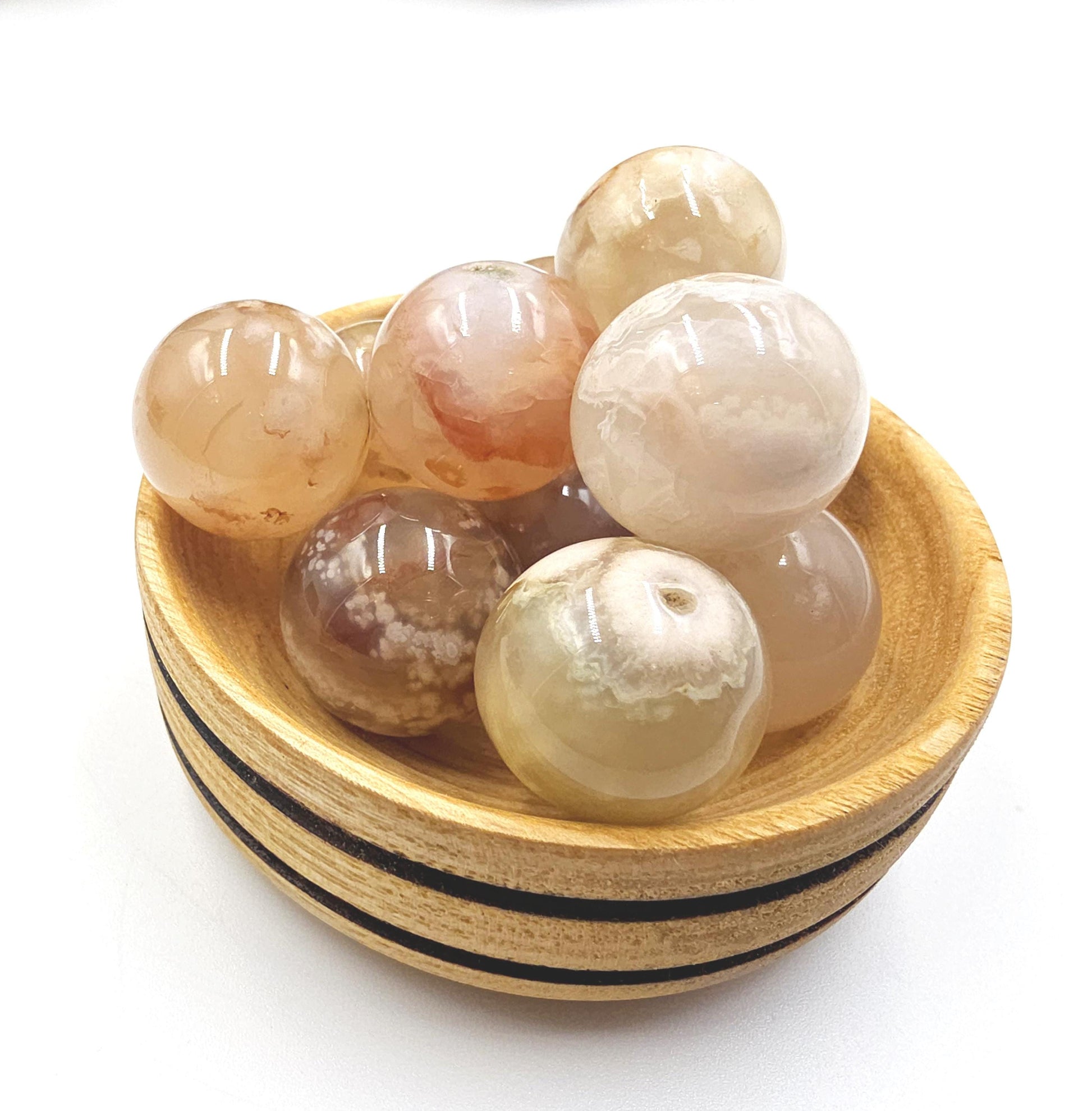 Flower Agate (Sakura) Mini Crystal Sphere – Growth, Confidence & Emotional Healing Crystal Ball