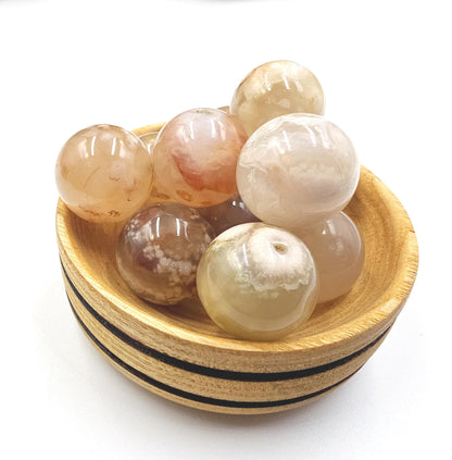 Flower Agate (Sakura) Mini Crystal Sphere – Growth, Confidence & Emotional Healing Crystal Ball