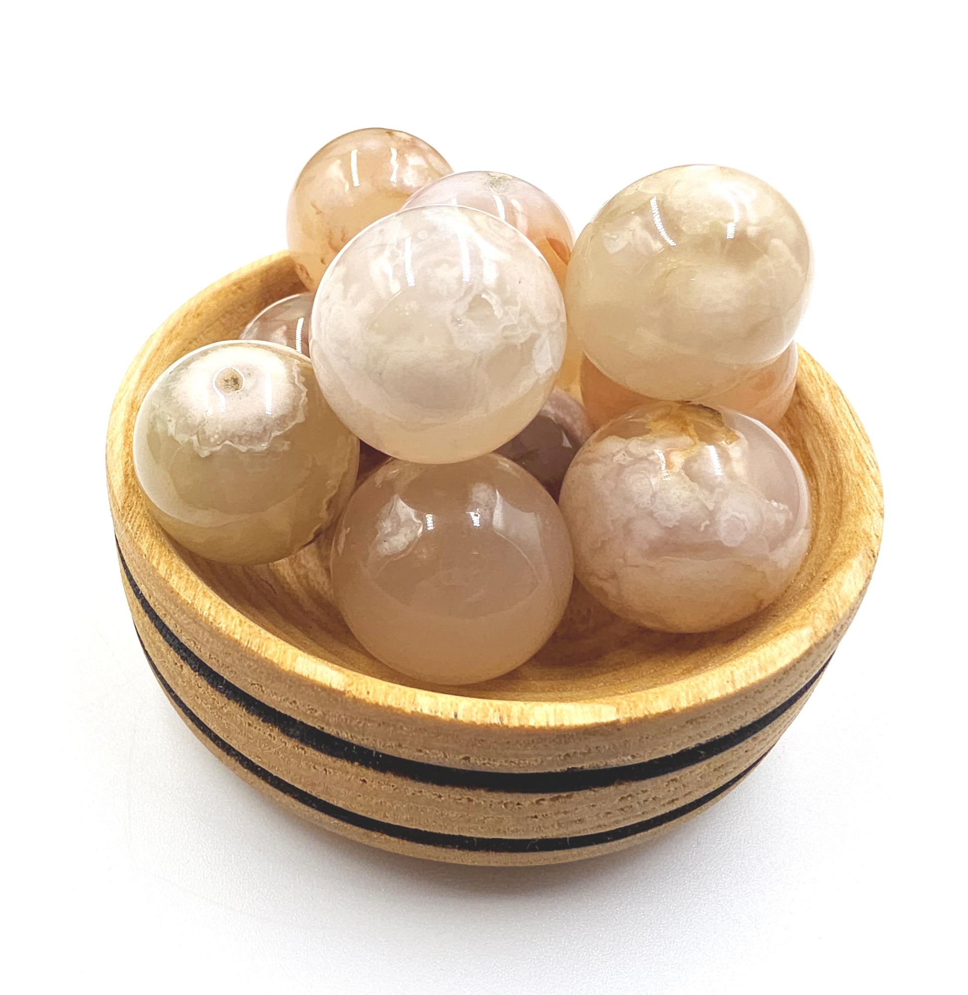 Flower Agate (Sakura) Mini Crystal Sphere – Growth, Confidence & Emotional Healing Crystal Ball
