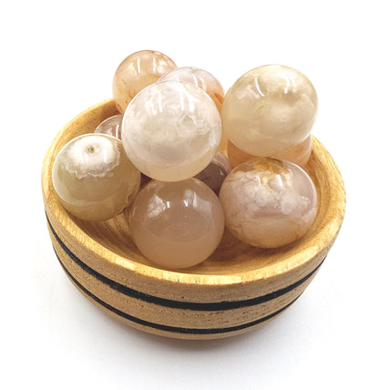 Flower Agate (Sakura) Mini Crystal Sphere – Growth, Confidence & Emotional Healing Crystal Ball