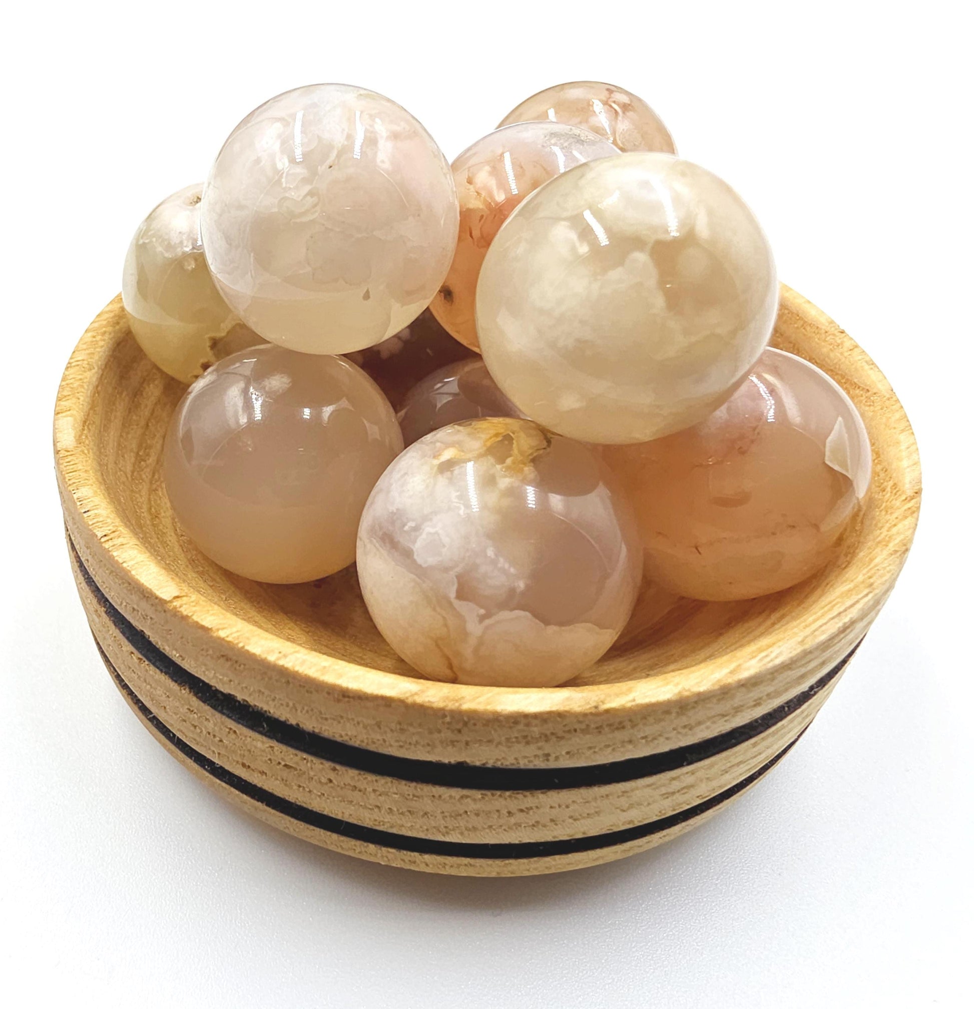 Flower Agate (Sakura) Mini Crystal Sphere – Growth, Confidence & Emotional Healing Crystal Ball