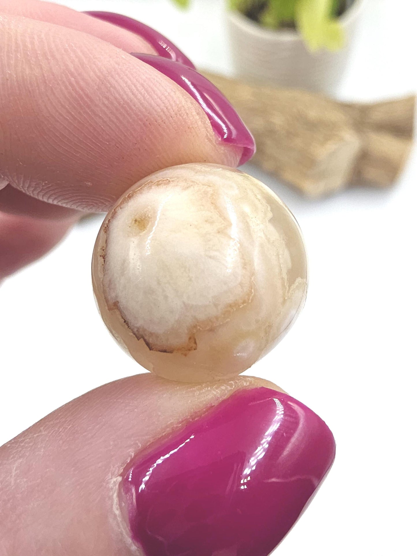 Flower Agate (Sakura) Mini Crystal Sphere – Growth, Confidence & Emotional Healing Crystal Ball