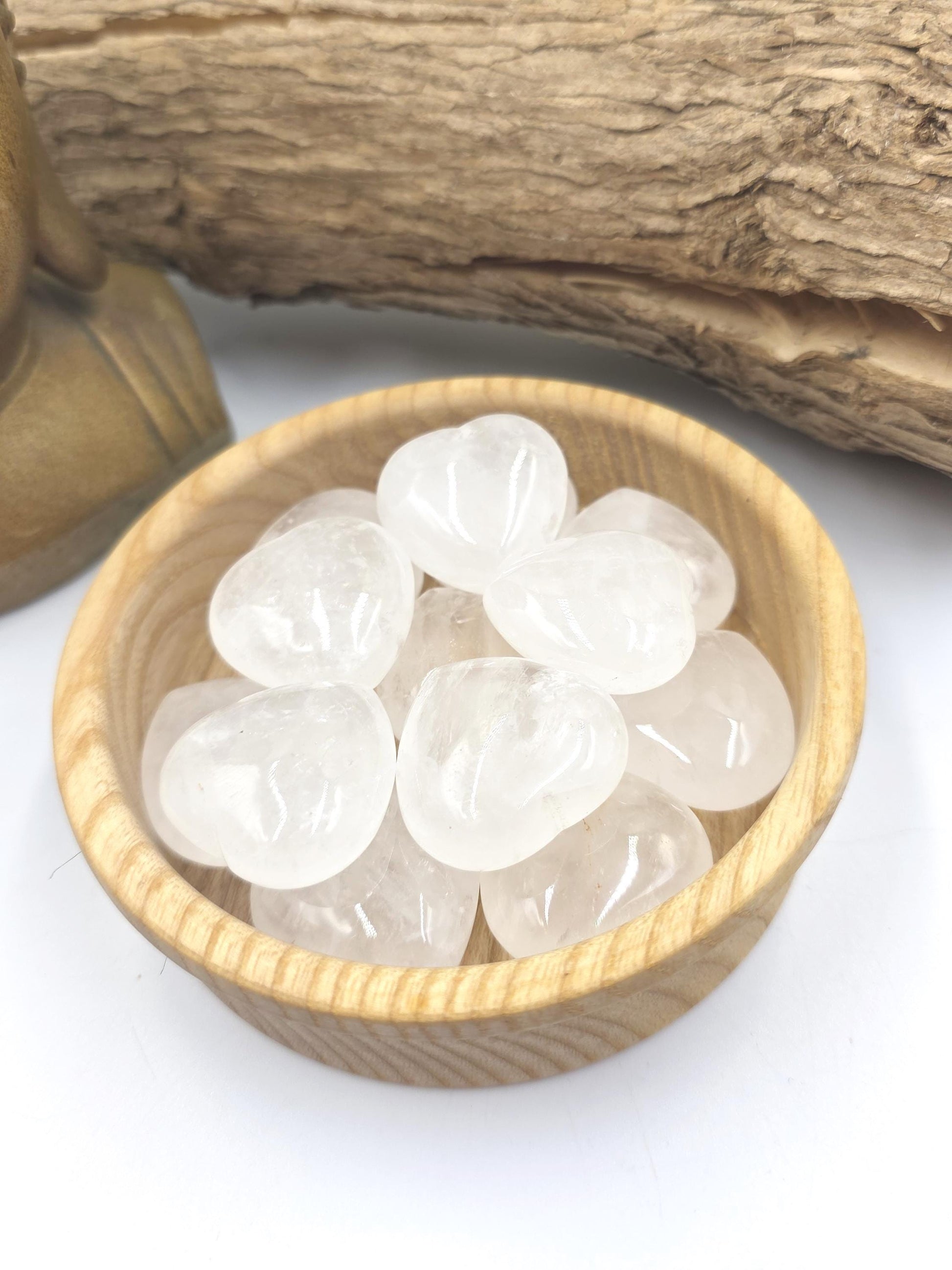 Clear Quartz Crystal Puff Heart – Clarity, Healing & Energy Amplification Crystal Carving