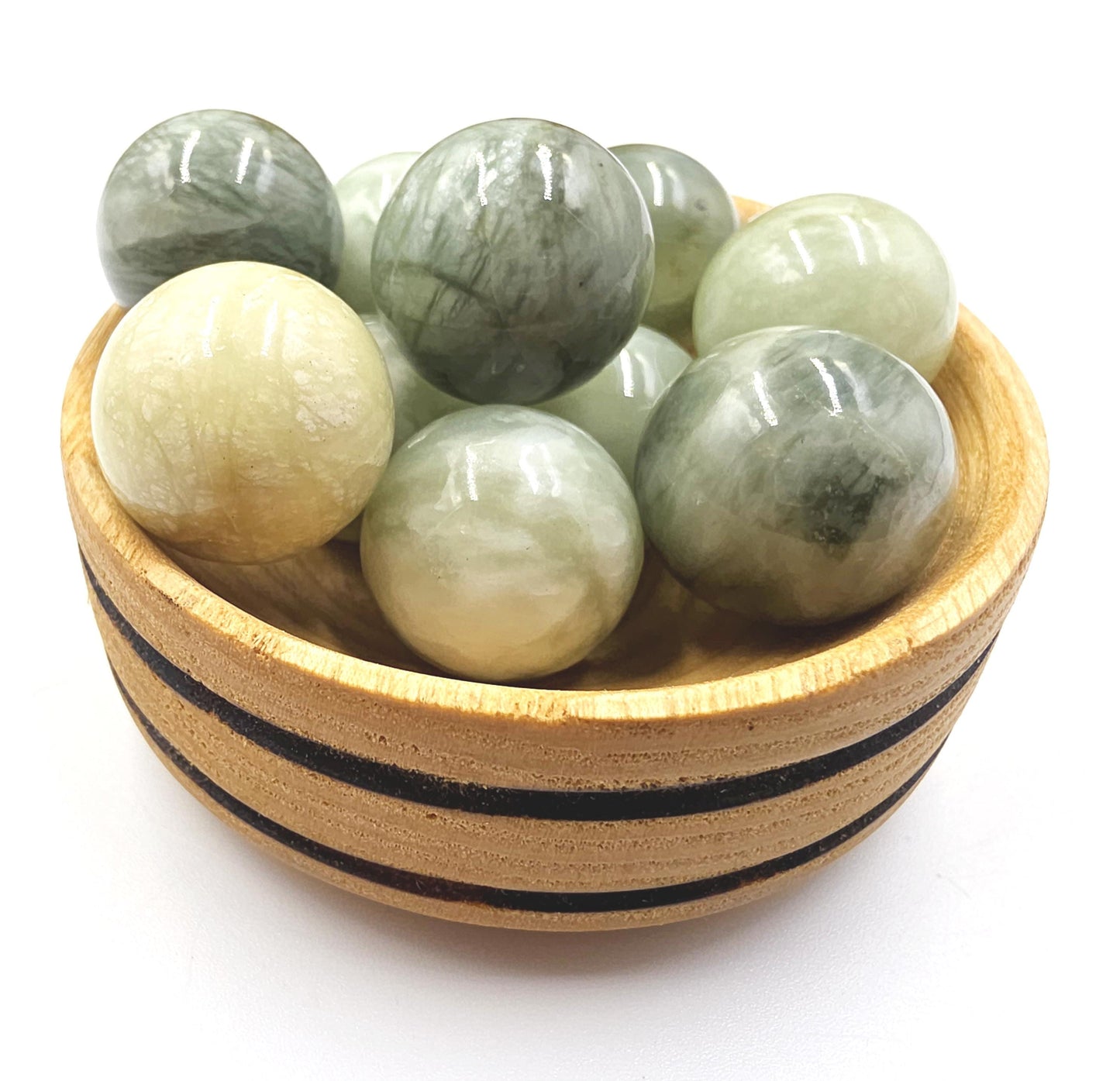 Jade Mini Crystal Sphere – Luck, Harmony & Prosperity Gemstone, approx 20mm