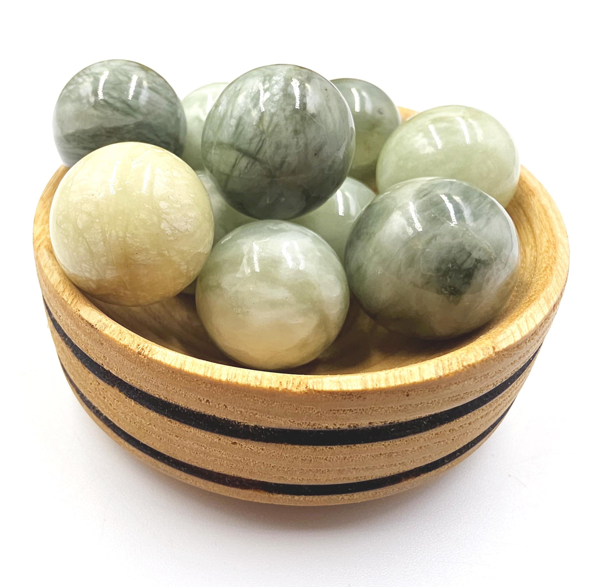 Jade Mini Crystal Sphere – Luck, Harmony & Prosperity Gemstone, approx 20mm
